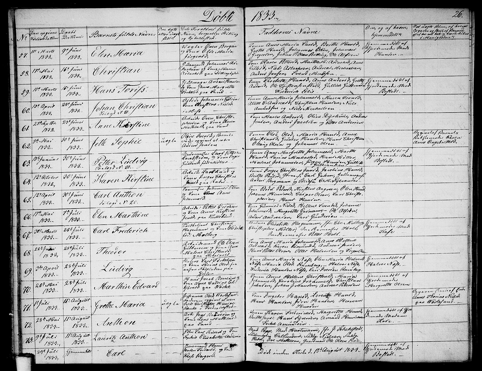 Moss prestekontor Kirkebøker, AV/SAO-A-2003/F/Fa/L0006: Parish register (official) no. I 6, 1829-1844, p. 26