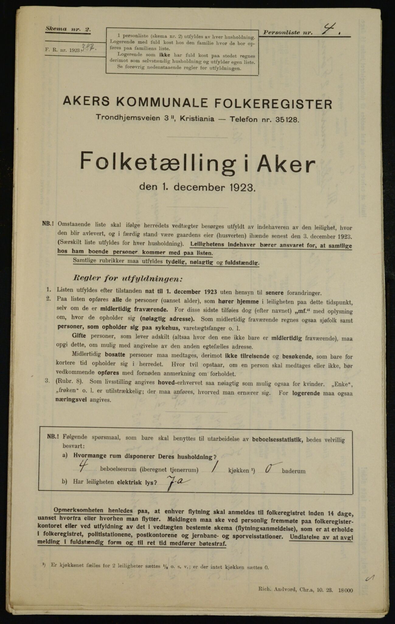 , Municipal Census 1923 for Aker, 1923, p. 38935