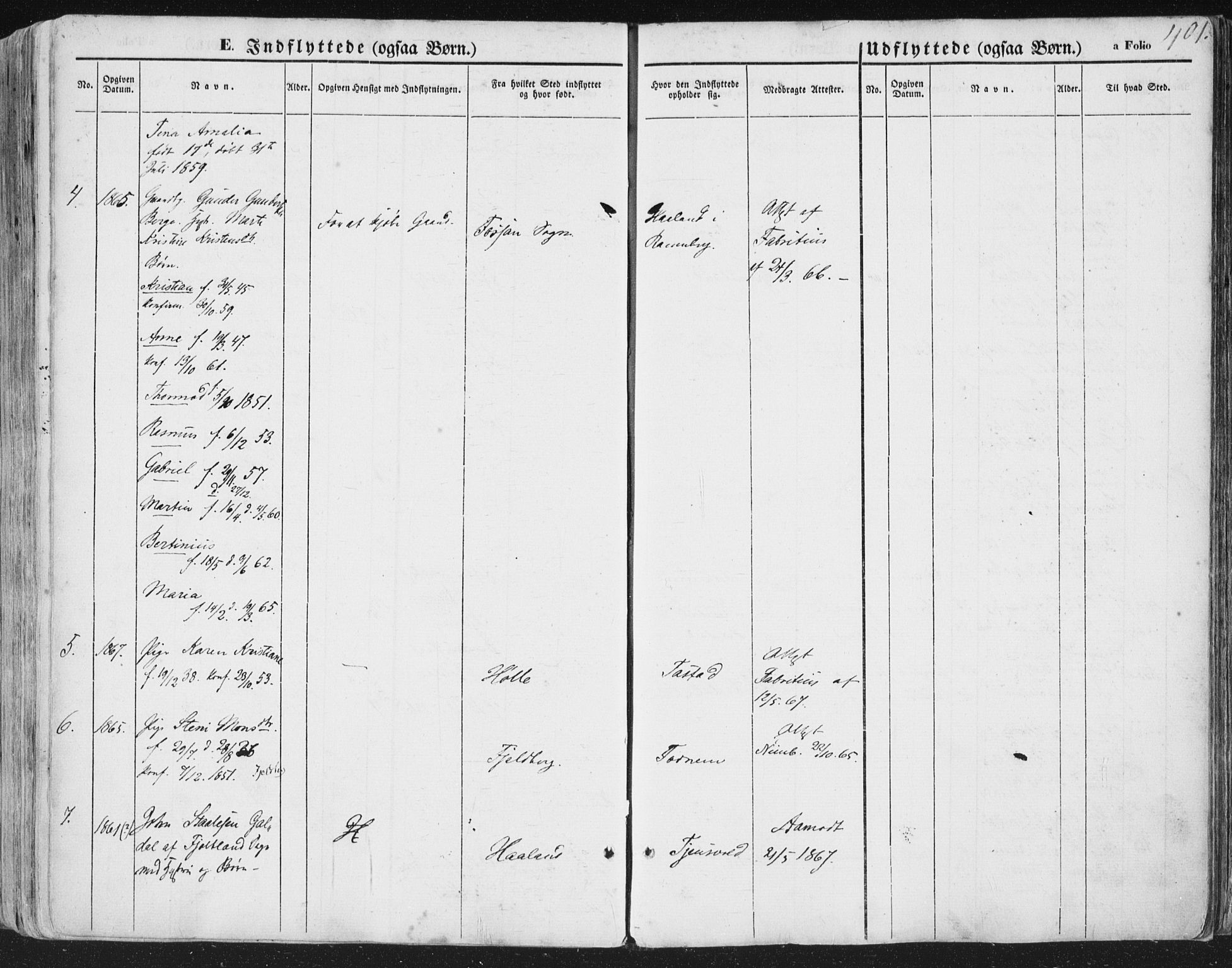 Hetland sokneprestkontor, AV/SAST-A-101826/30/30BA/L0002: Parish register (official) no. A 2, 1849-1869, p. 401