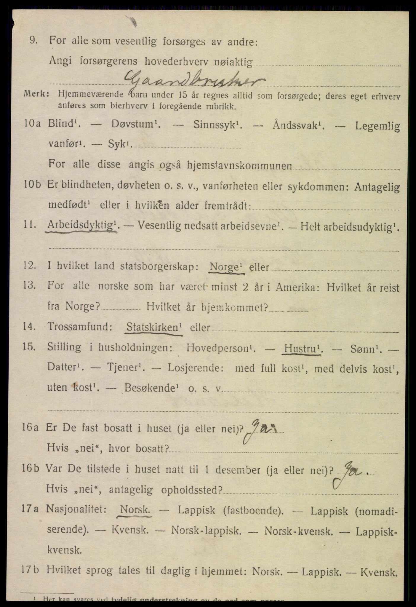 SAT, 1920 census for Klinga, 1920, p. 1404