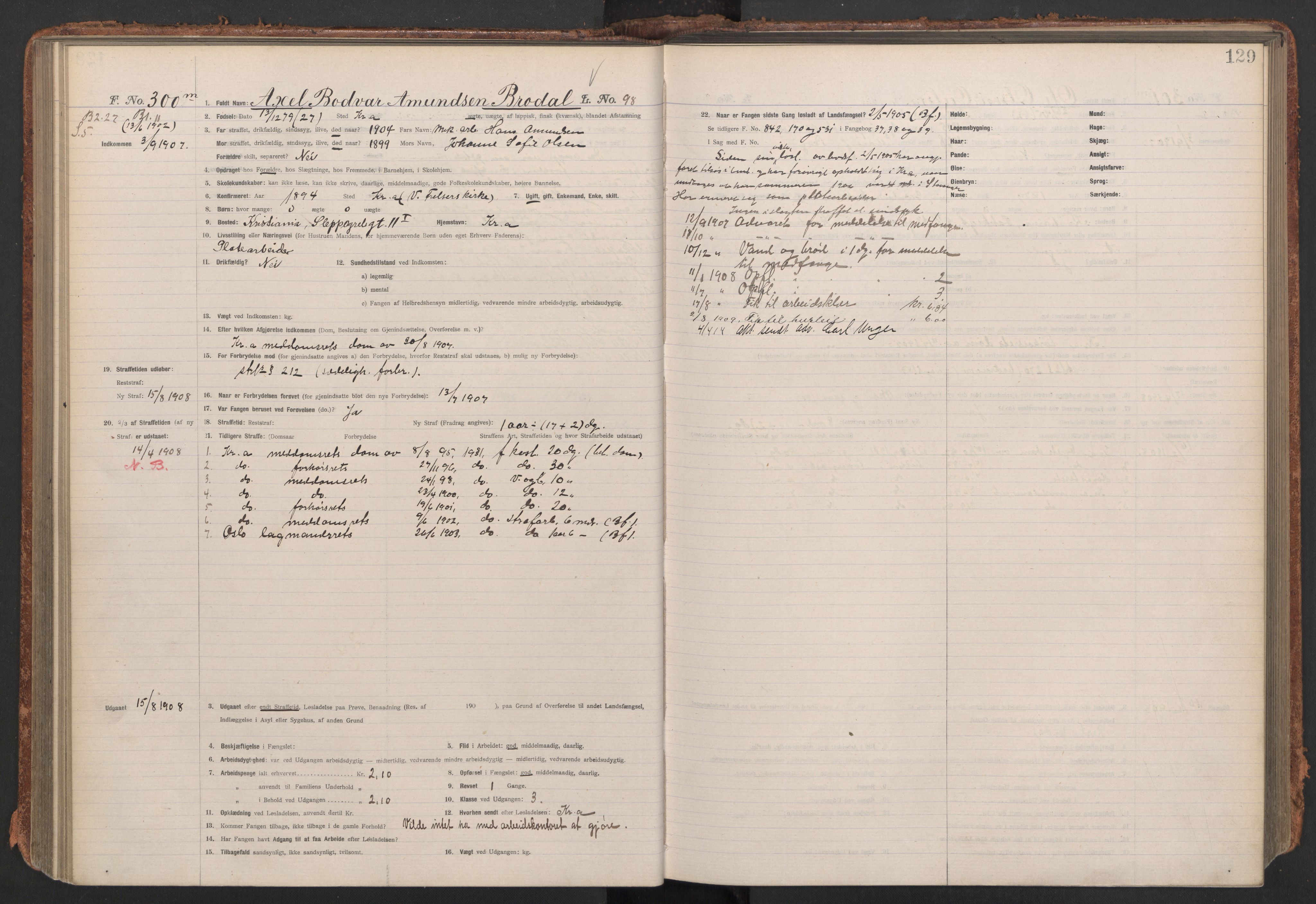 Botsfengslet, AV/RA-S-1539/D/Db/Dbb/L0041: 172m - 530m, 1907-1908, p. 129