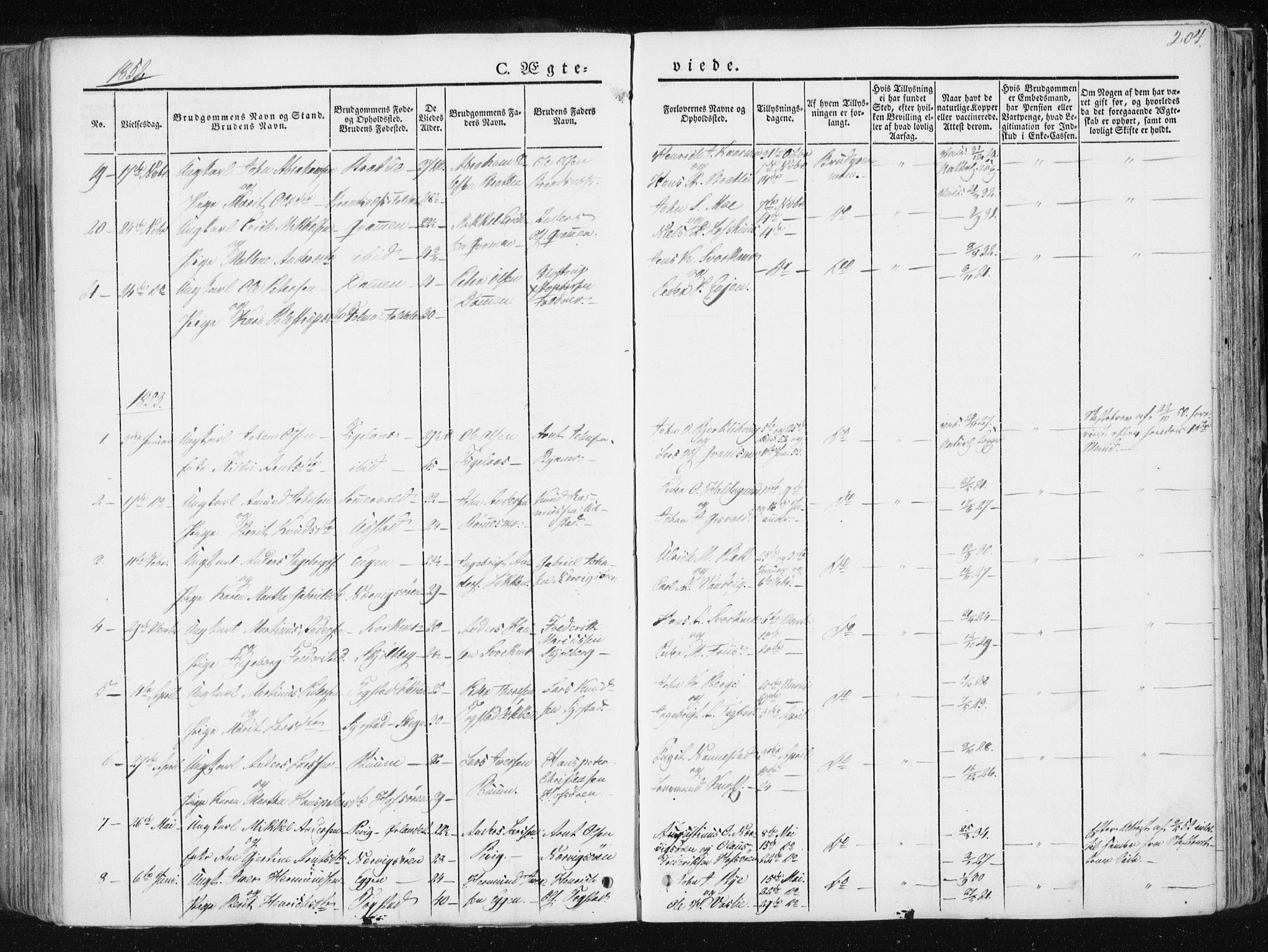 Ministerialprotokoller, klokkerbøker og fødselsregistre - Sør-Trøndelag, SAT/A-1456/668/L0805: Parish register (official) no. 668A05, 1840-1853, p. 204