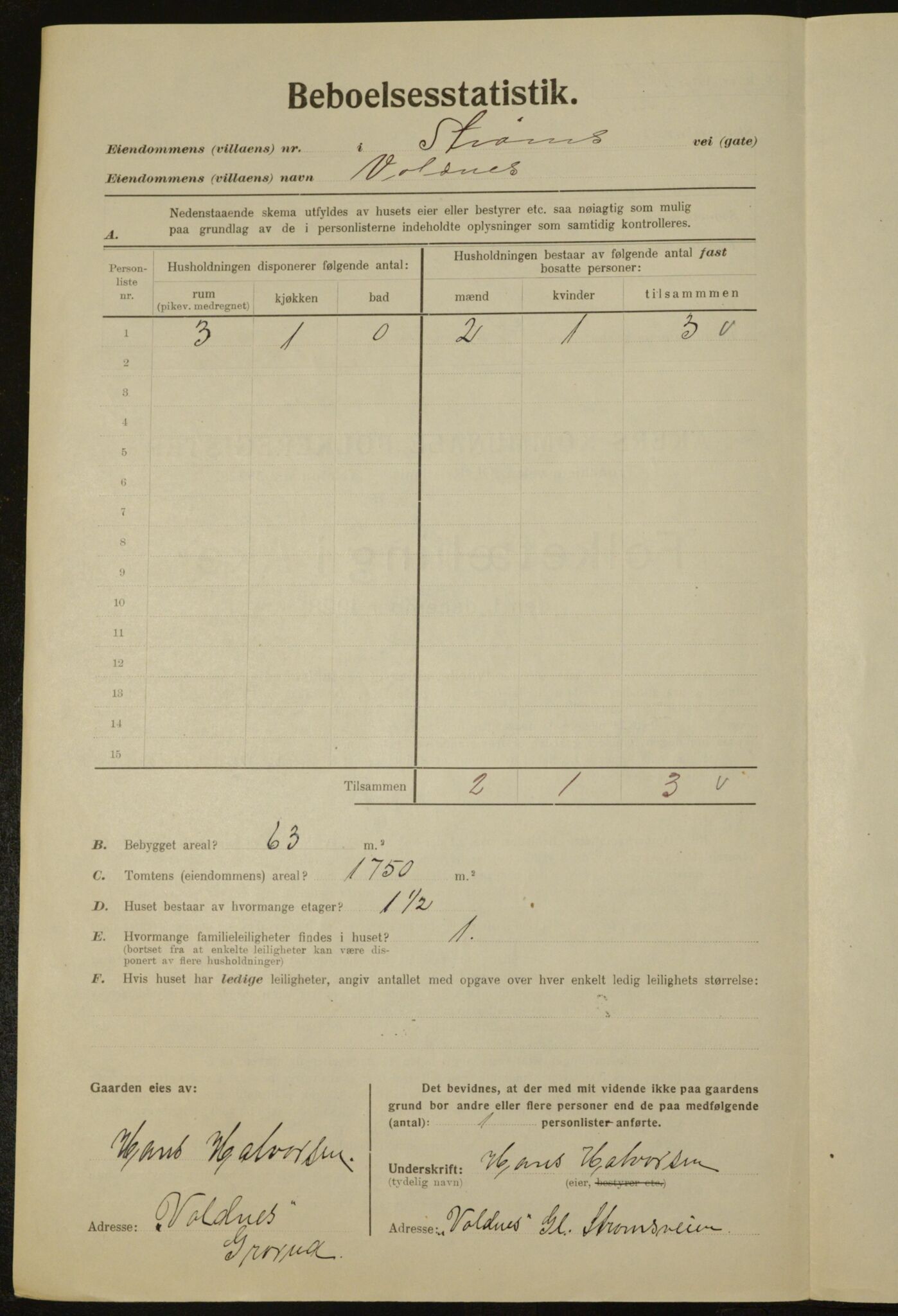 , Municipal Census 1923 for Aker, 1923, p. 32740