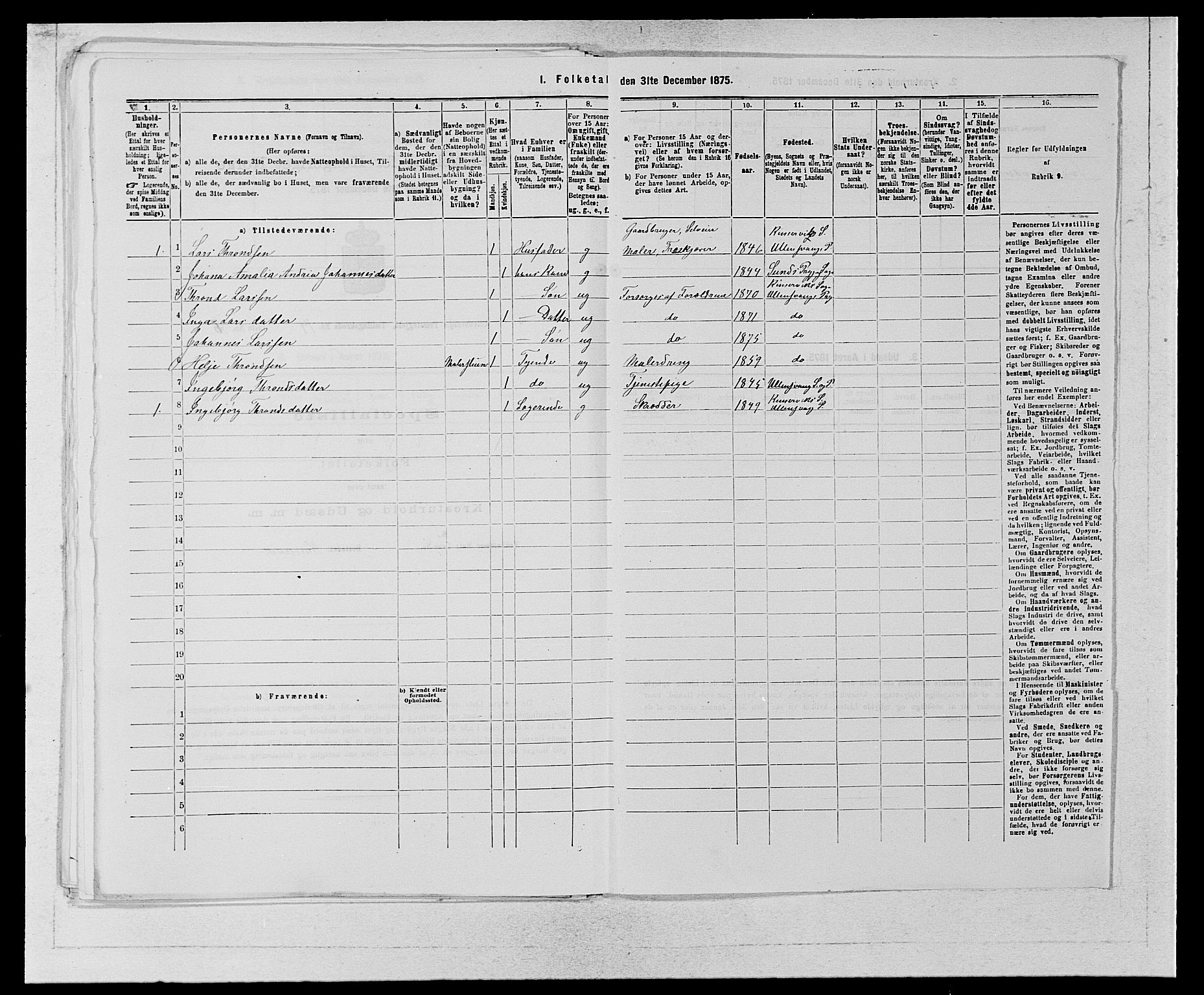 SAB, 1875 census for 1230P Ullensvang, 1875, p. 1461