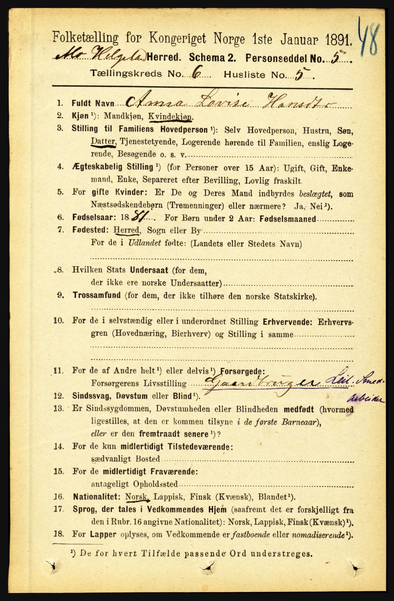 RA, 1891 census for 1833 Mo, 1891, p. 2239