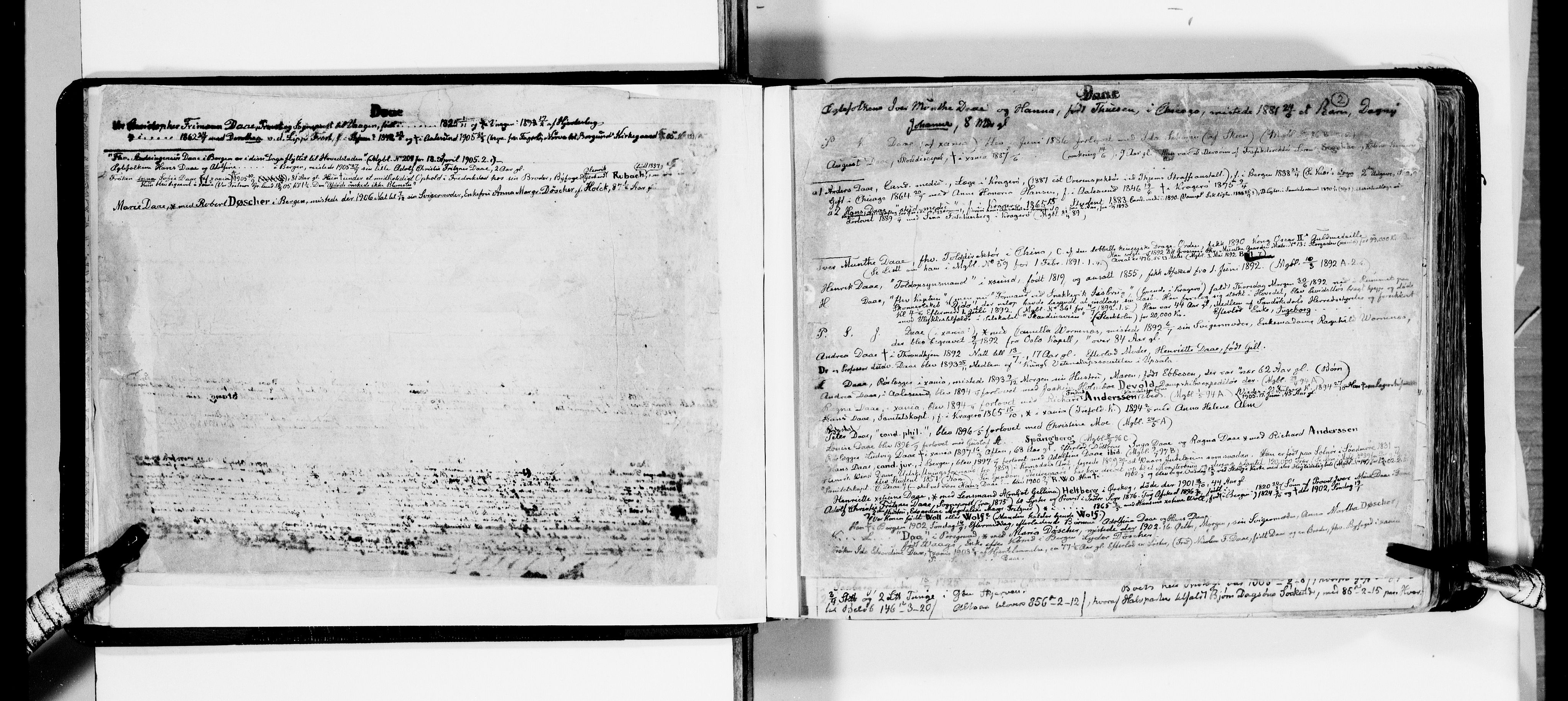Lassens samlinger, AV/RA-PA-0051/F/Fa/L0011: Personalhistoriske og genealogiske opptegnelser: Daa - Døvle, 1500-1907