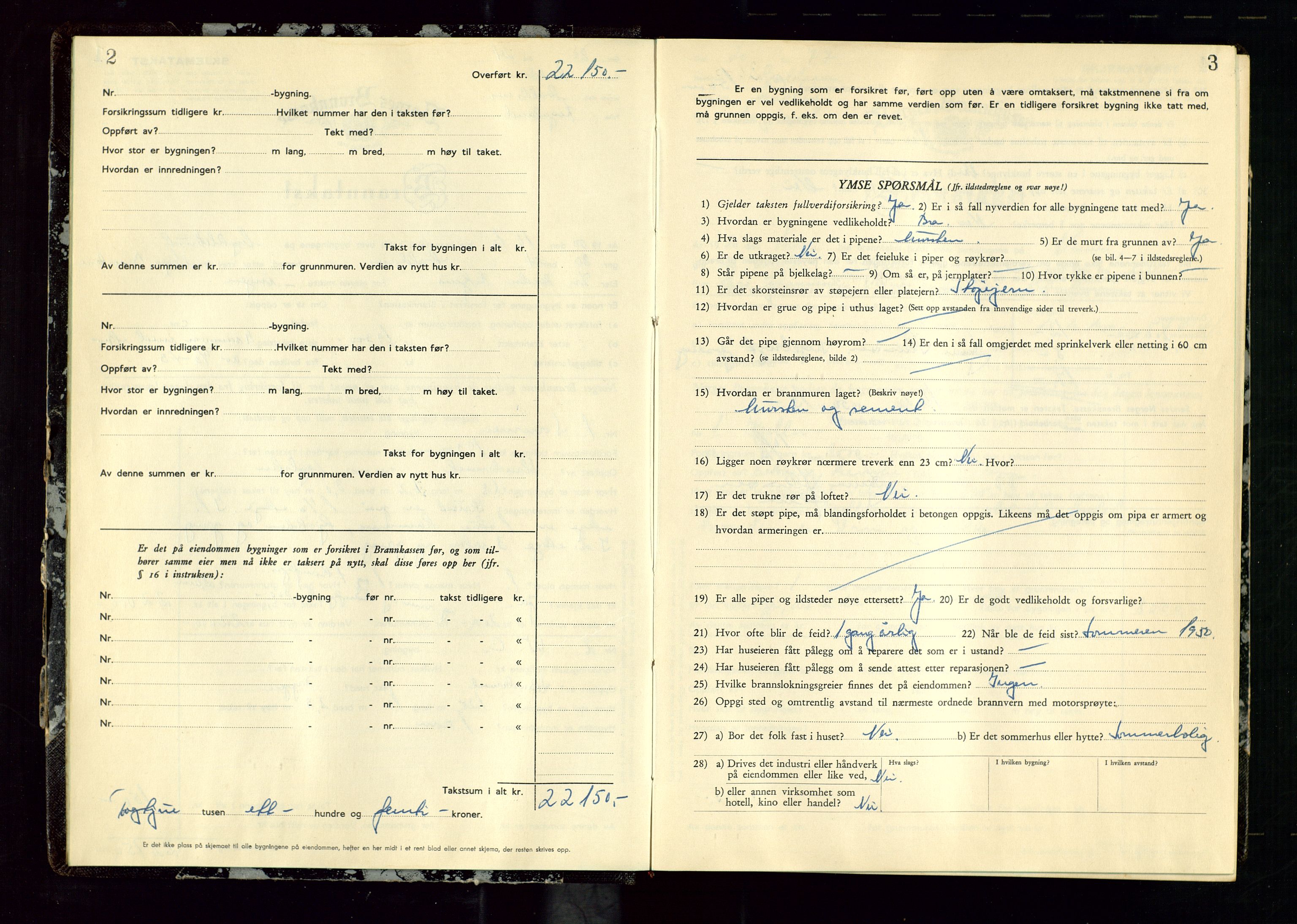 Avaldsnes lensmannskontor, SAST/A-100286/Gob/L0003: "Branntakstprotokoll for Avaldsnes lensmannsdistrikt ", 1950-1952, p. 2-3