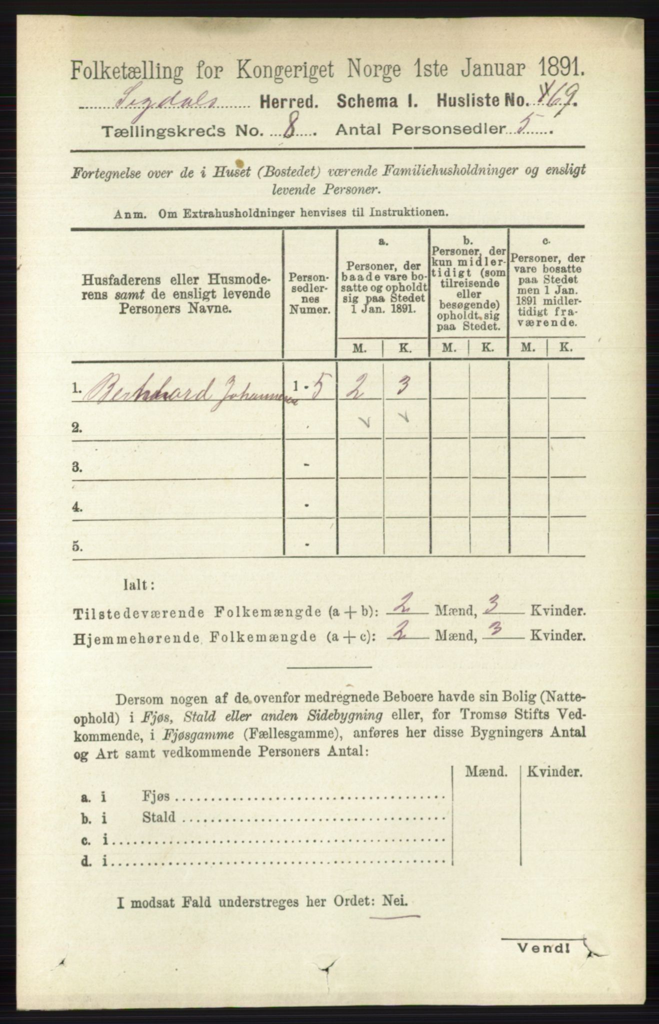 RA, 1891 census for 0621 Sigdal, 1891, p. 3169