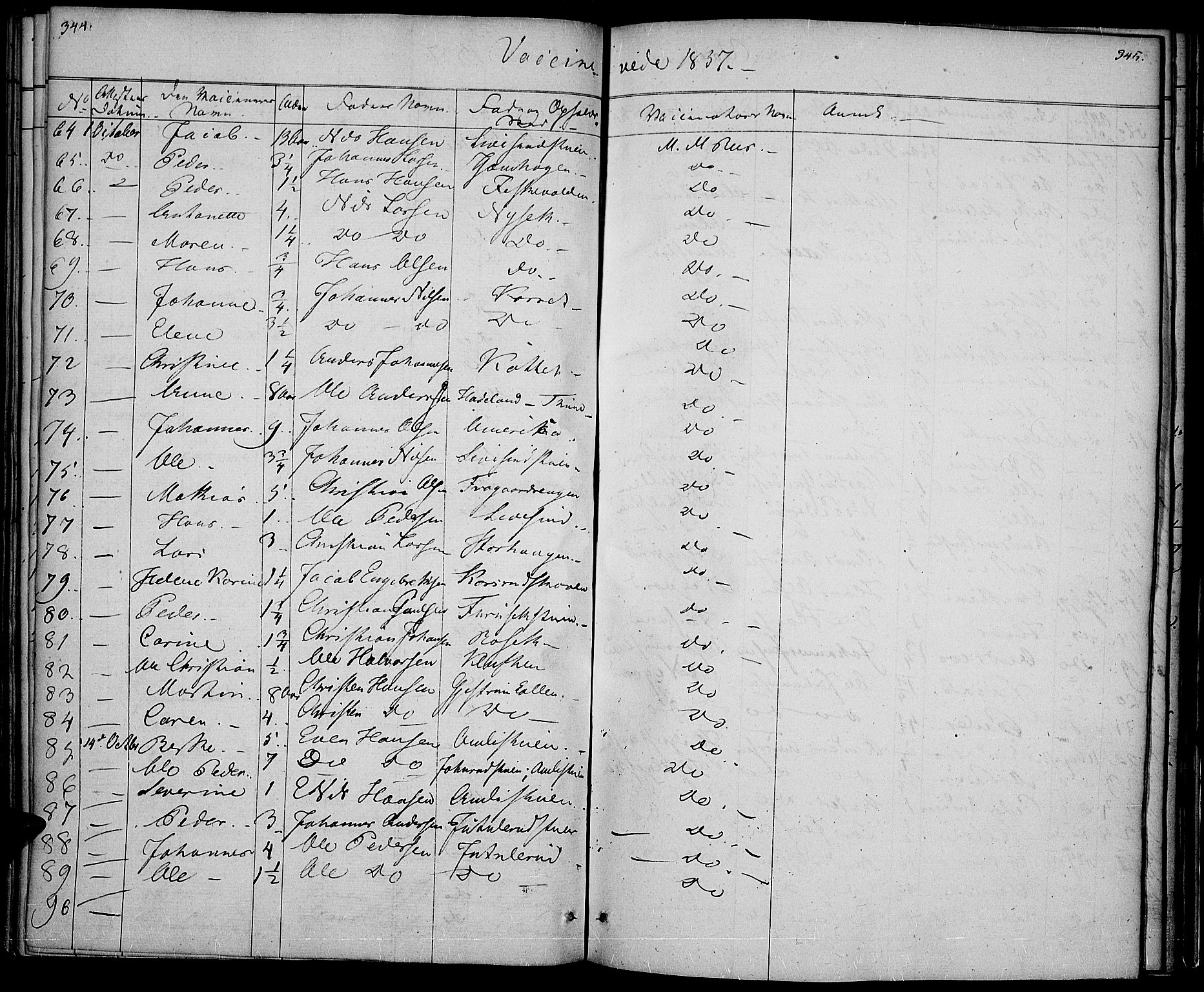 Vestre Toten prestekontor, AV/SAH-PREST-108/H/Ha/Haa/L0003: Parish register (official) no. 3, 1836-1843, p. 344-345