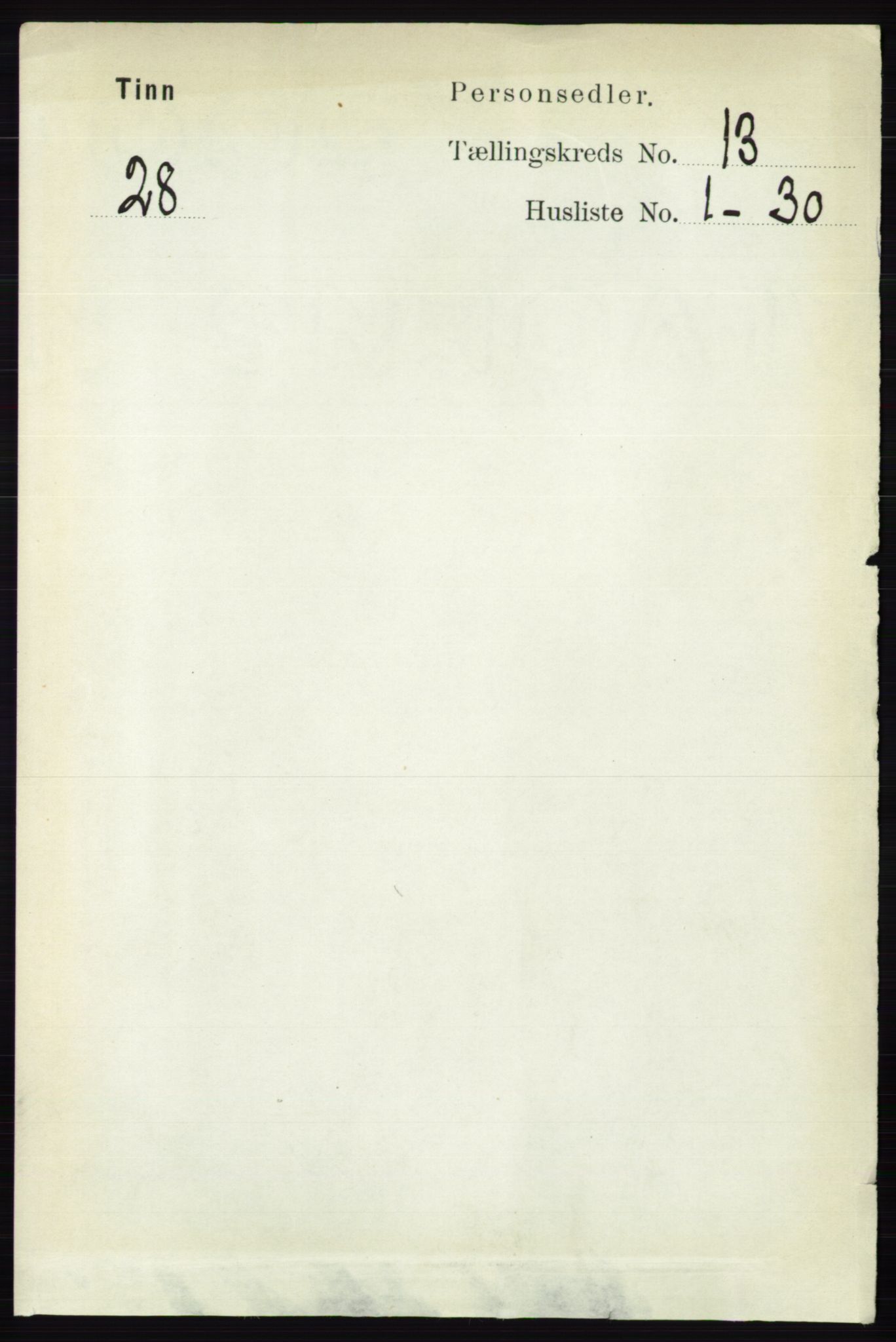 RA, 1891 census for 0826 Tinn, 1891, p. 2659