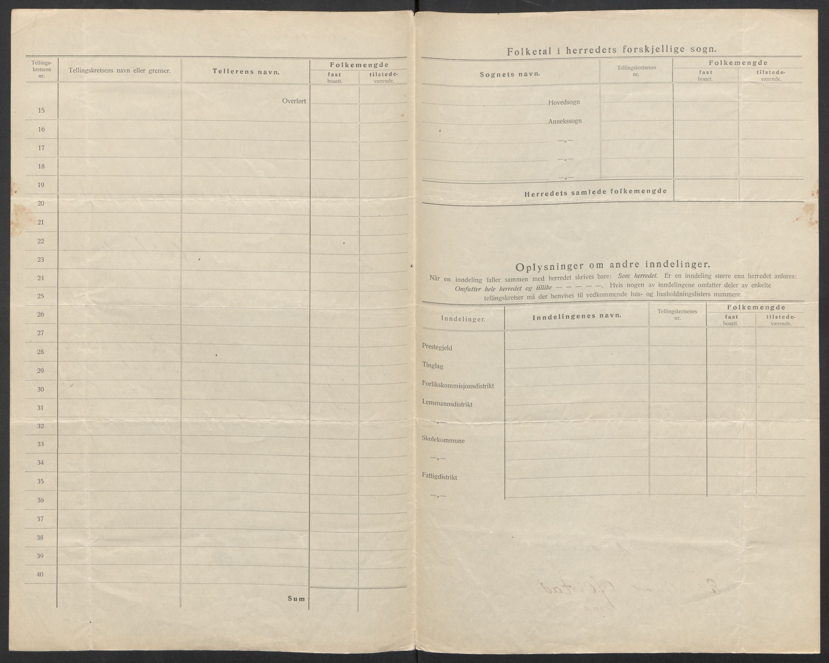 SAT, 1920 census for Lensvik, 1920, p. 4