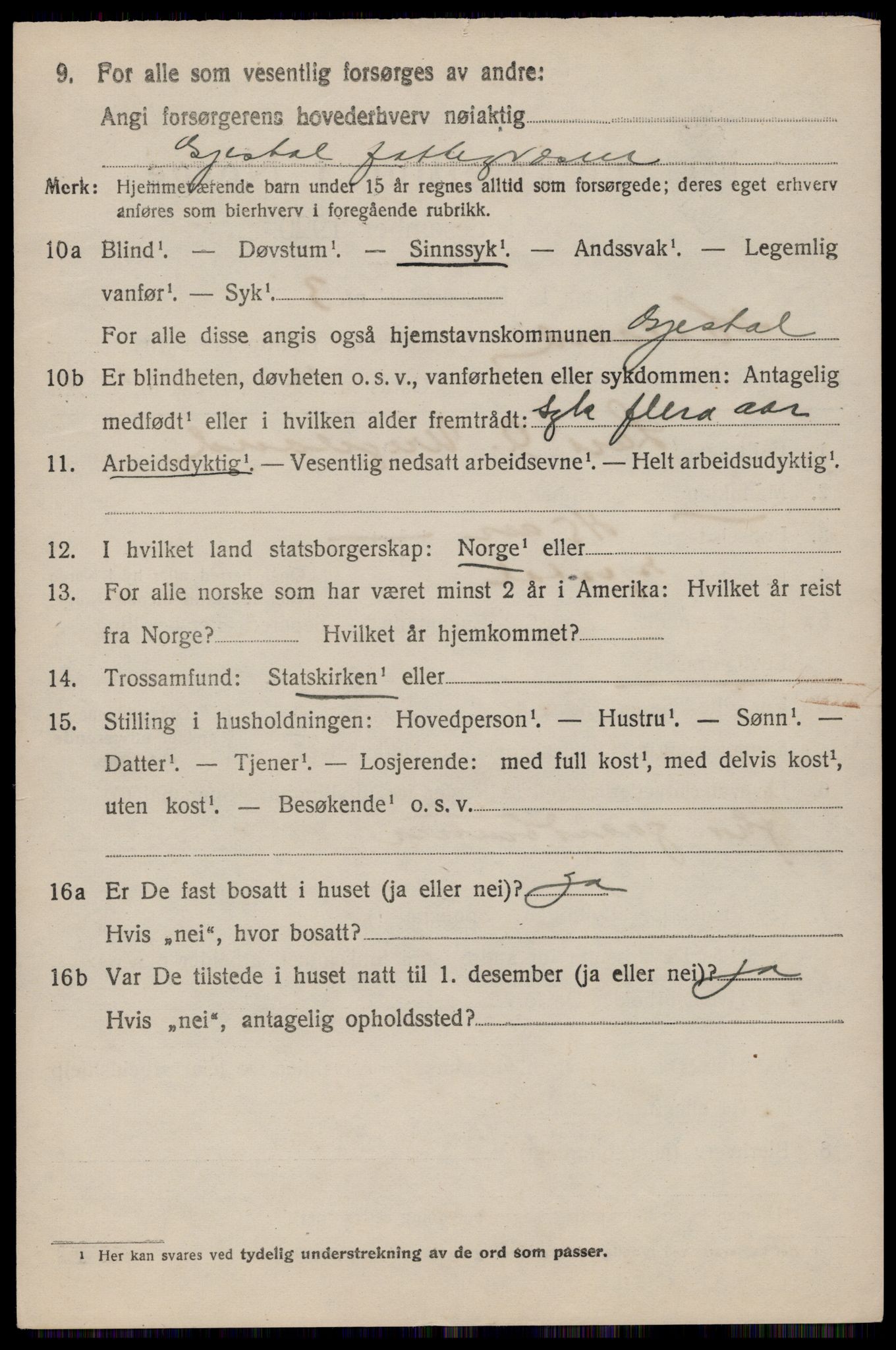 SAST, 1920 census for Hetland, 1920, p. 22218