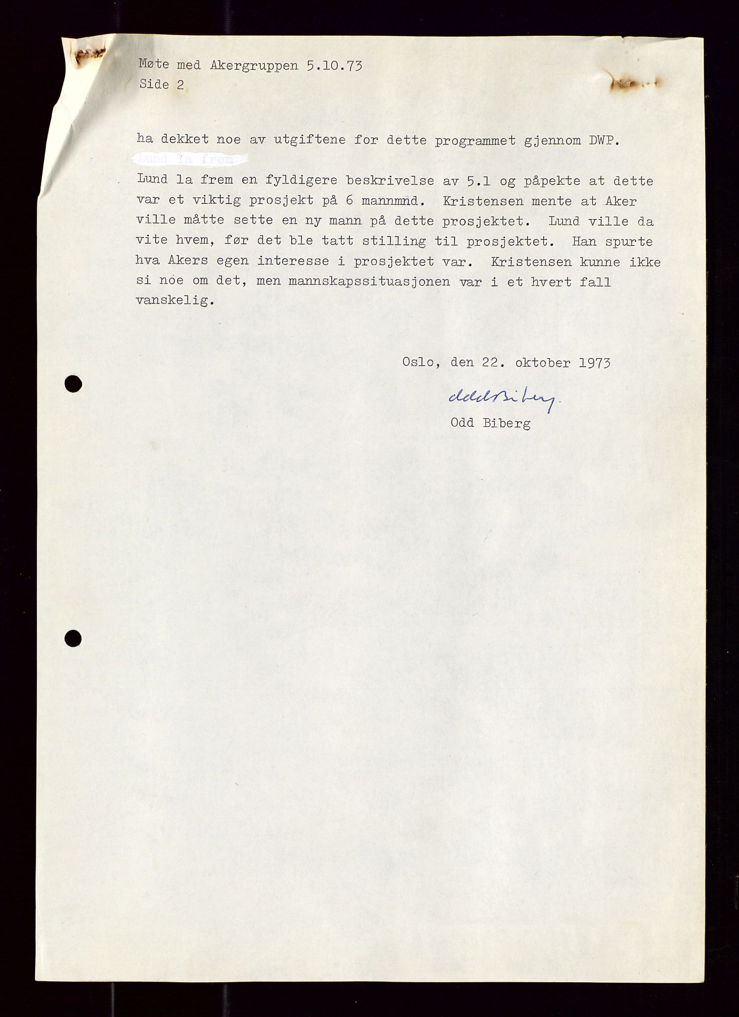 Industridepartementet, Oljekontoret, AV/SAST-A-101348/Di/L0001: DWP, møter juni - november, komiteemøter nr. 19 - 26, 1973-1974, p. 342