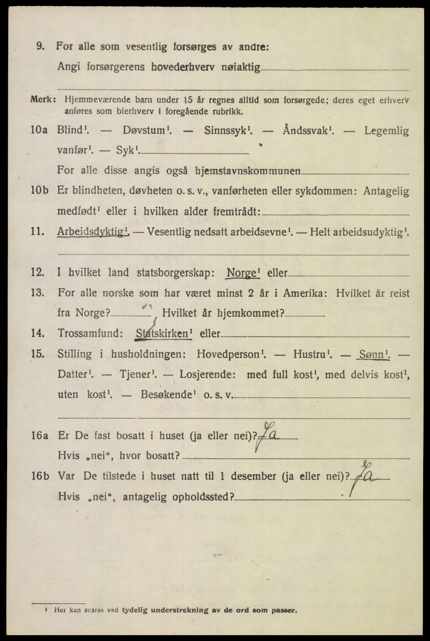 SAK, 1920 census for Vennesla, 1920, p. 4811
