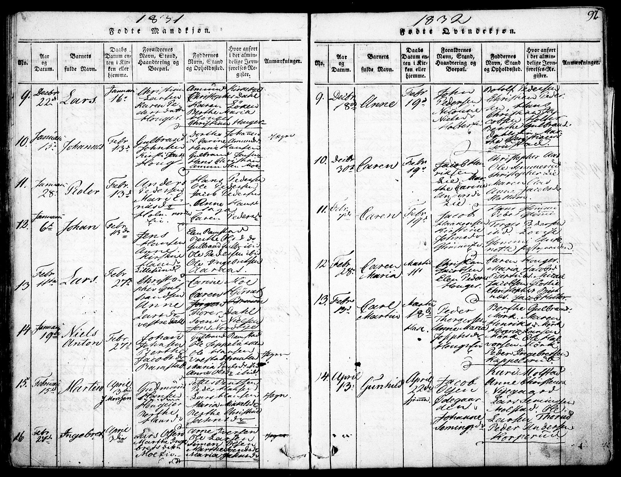 Nittedal prestekontor Kirkebøker, SAO/A-10365a/F/Fa/L0003: Parish register (official) no. I 3, 1814-1836, p. 92