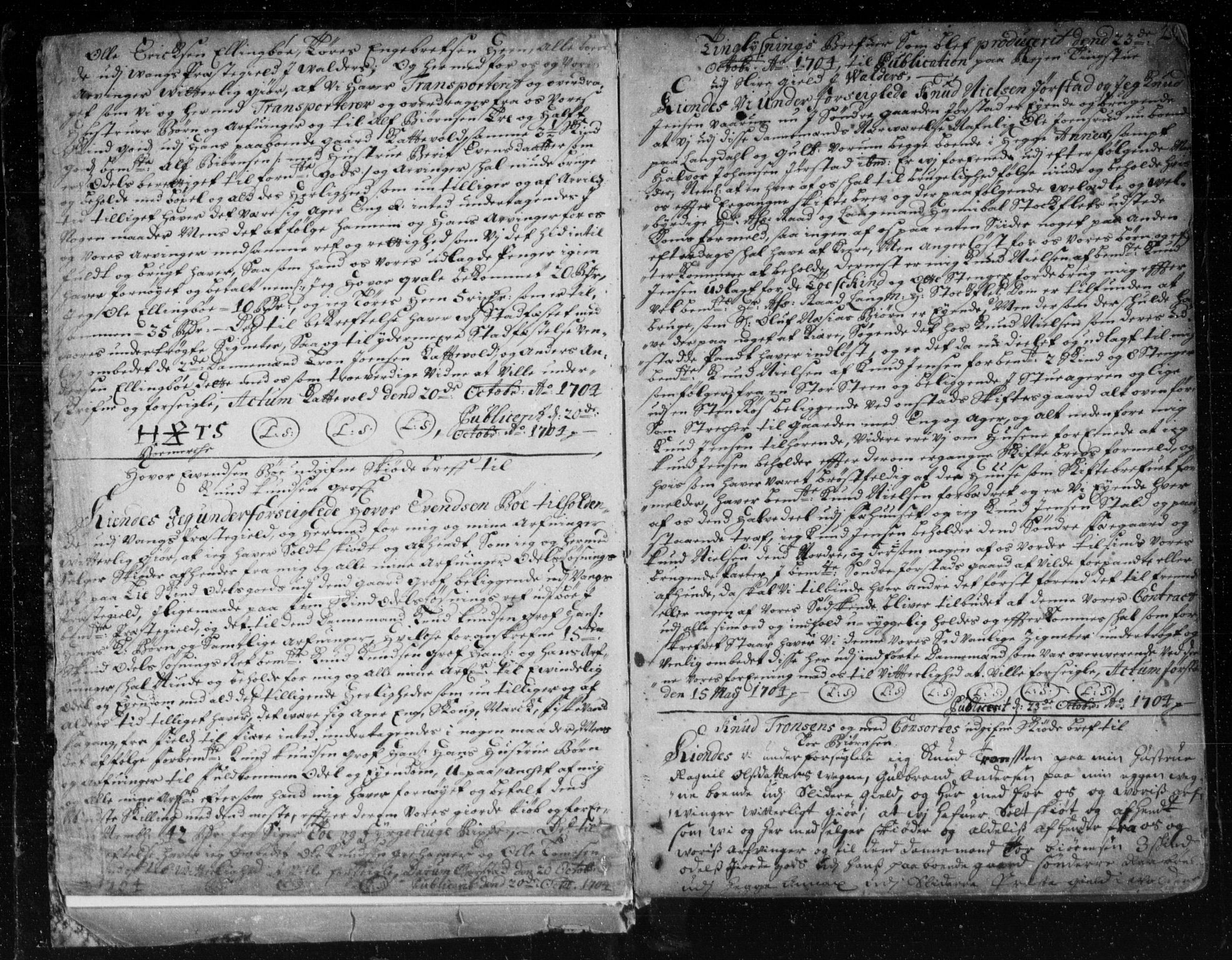 Hadeland, Land og Valdres sorenskriveri, AV/SAH-TING-028/H/Hb/L0004: Mortgage book no. 4, 1704-1715, p. 2