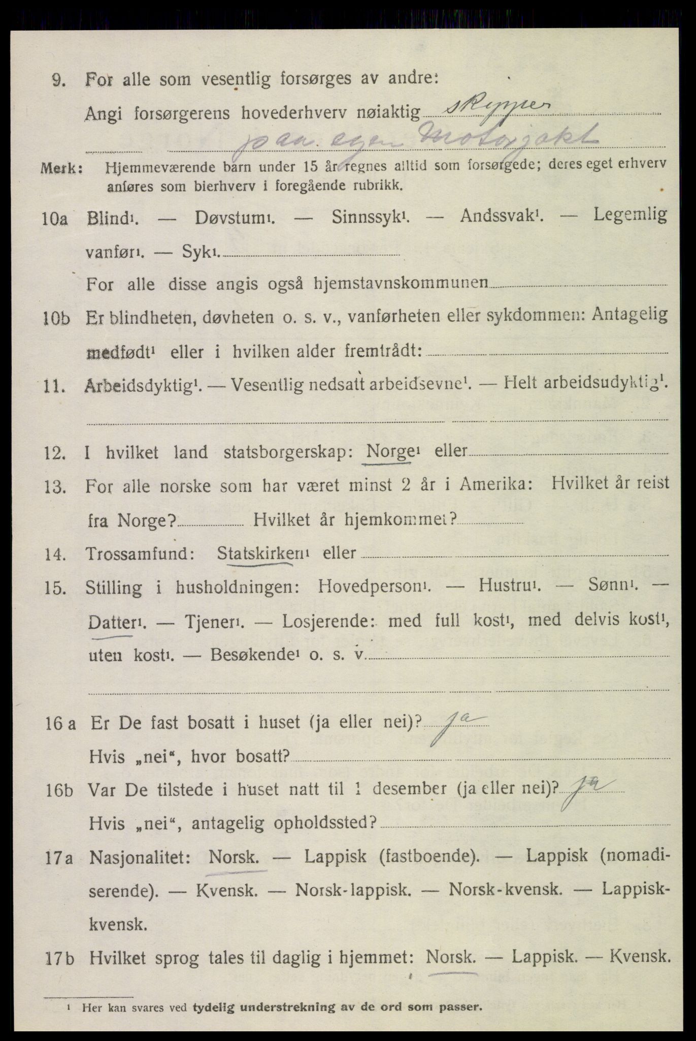SAT, 1920 census for Egge, 1920, p. 3327