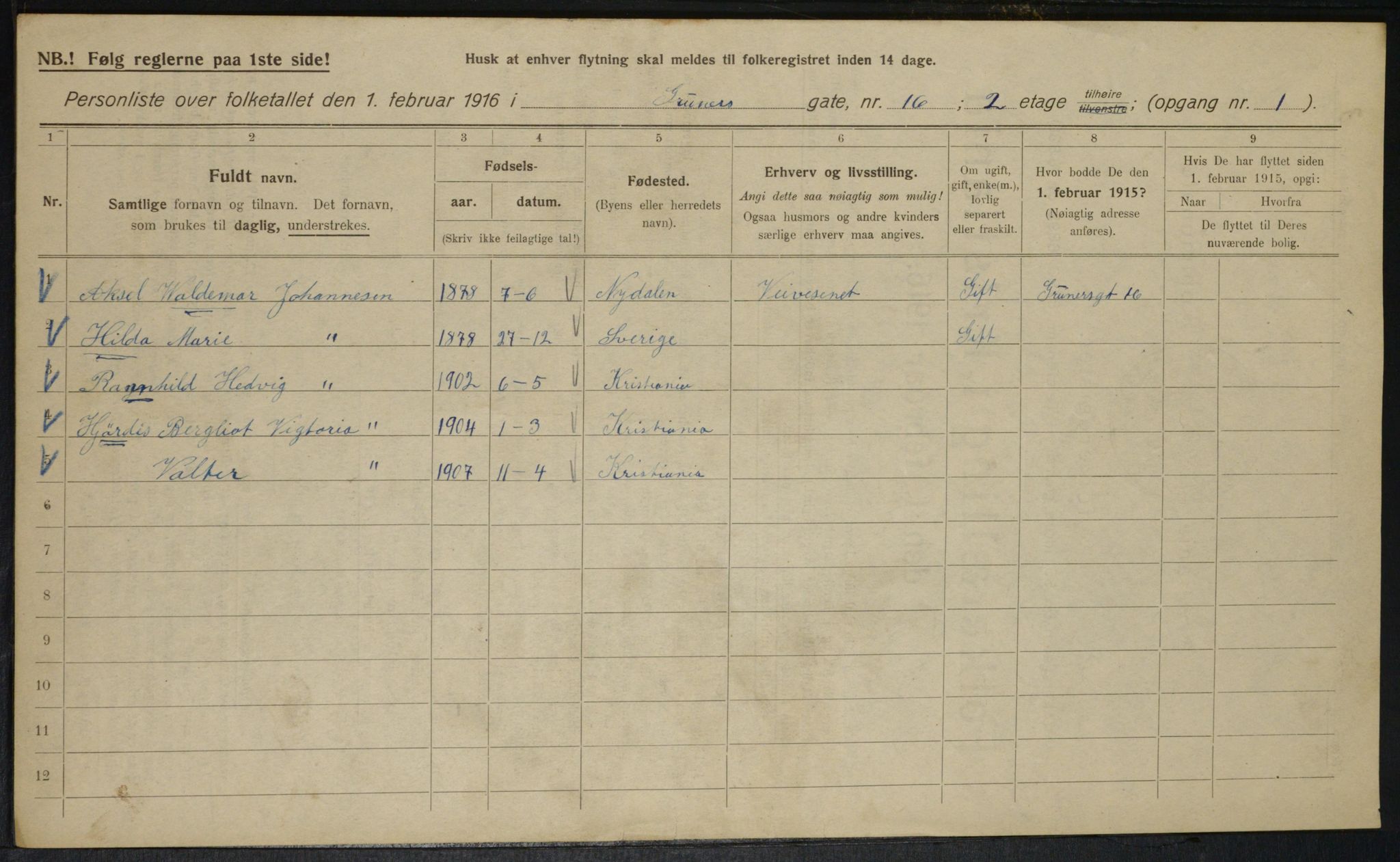 OBA, Municipal Census 1916 for Kristiania, 1916, p. 31675