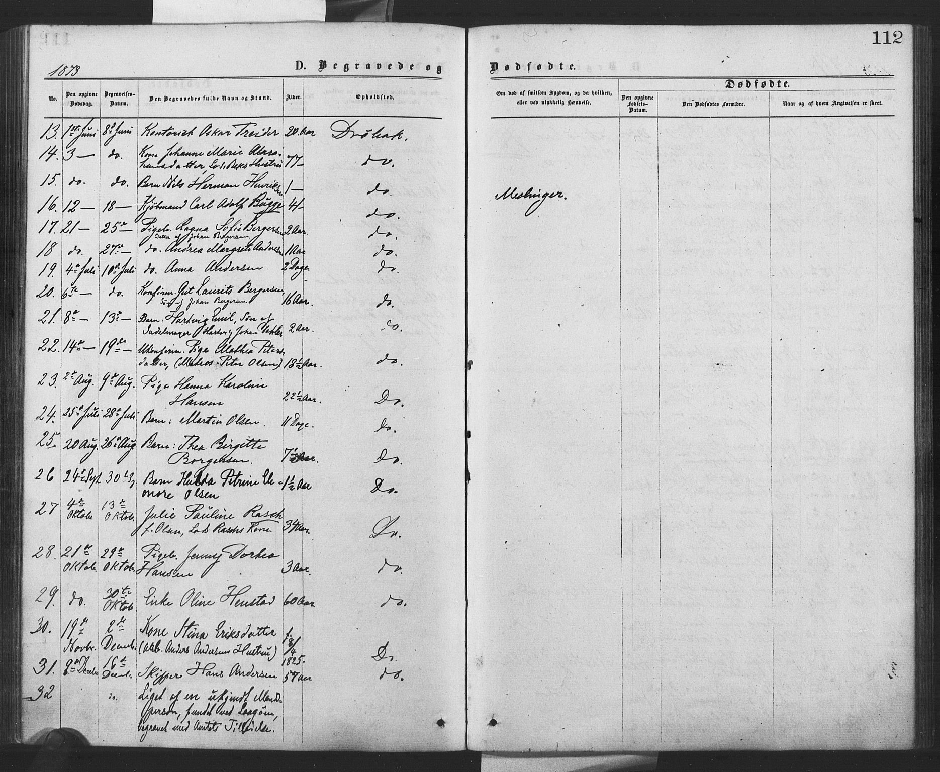 Drøbak prestekontor Kirkebøker, SAO/A-10142a/F/Fa/L0003: Parish register (official) no. I 3, 1871-1877, p. 112