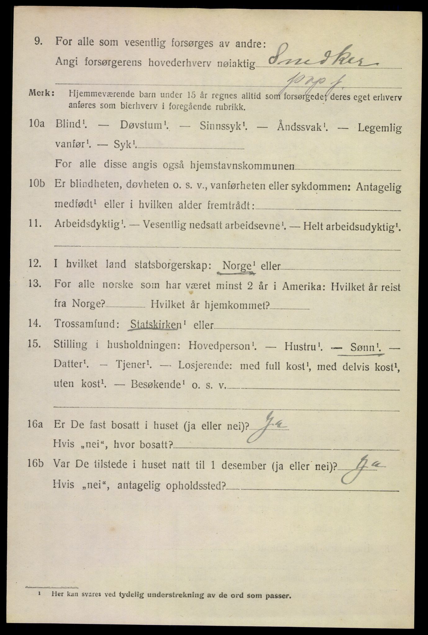 SAKO, 1920 census for Solum, 1920, p. 4263