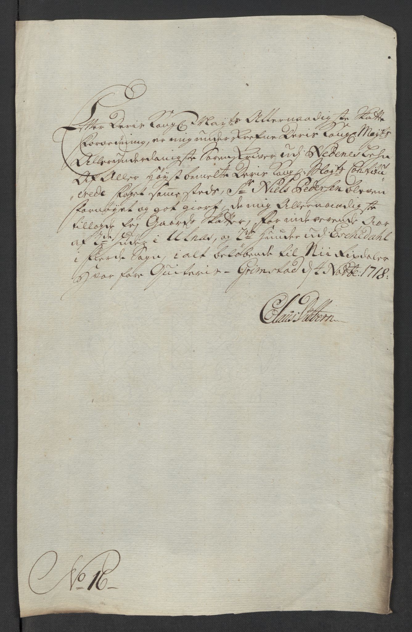 Rentekammeret inntil 1814, Reviderte regnskaper, Fogderegnskap, AV/RA-EA-4092/R39/L2327: Fogderegnskap Nedenes, 1718, p. 256