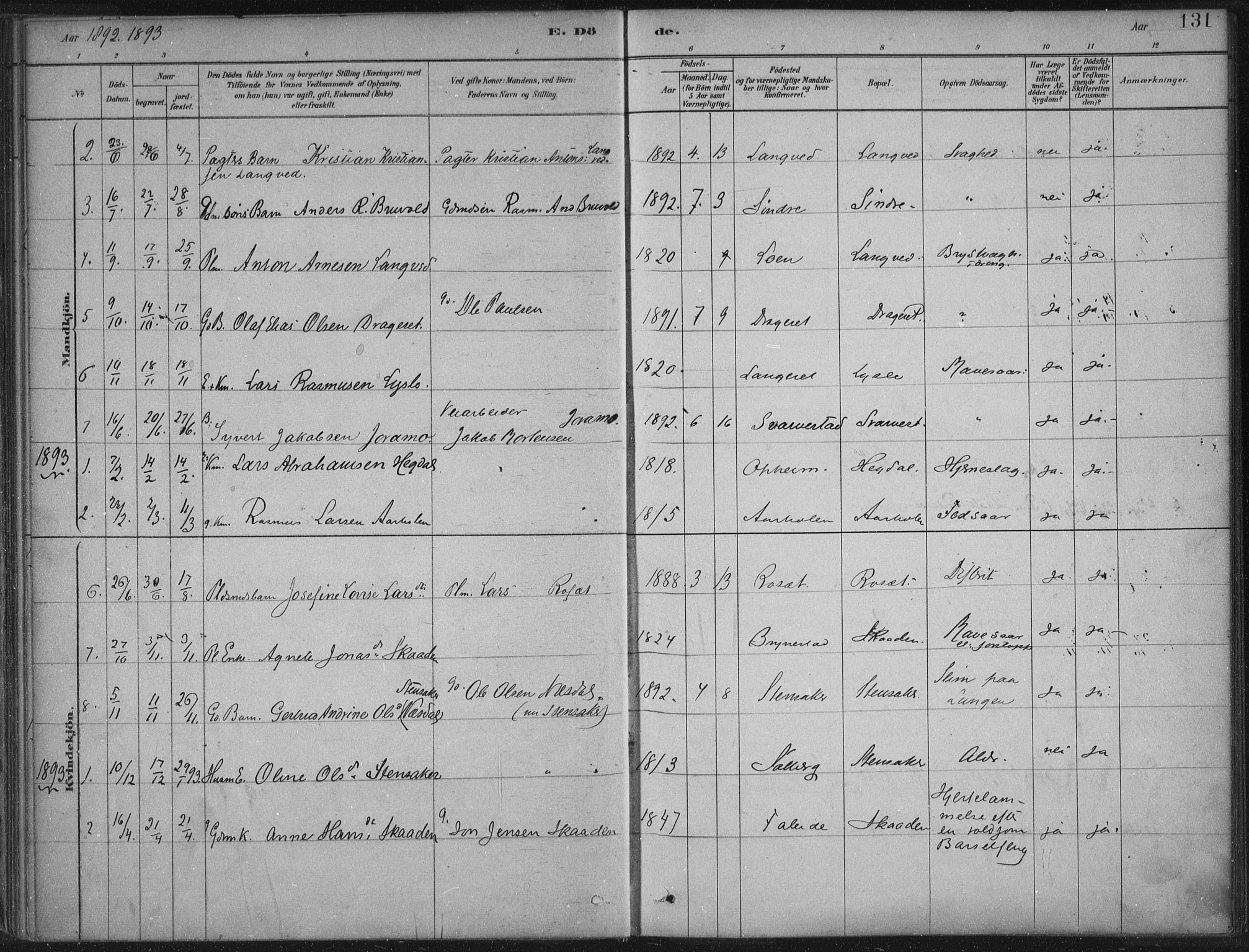 Innvik sokneprestembete, AV/SAB-A-80501: Parish register (official) no. B  1, 1879-1902, p. 131