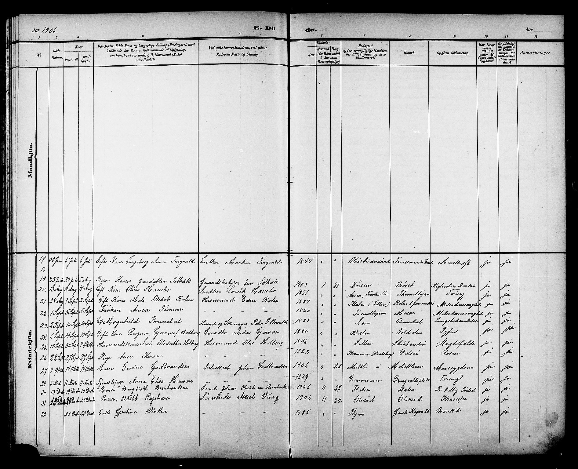 Ministerialprotokoller, klokkerbøker og fødselsregistre - Sør-Trøndelag, SAT/A-1456/606/L0313: Parish register (copy) no. 606C09, 1895-1910