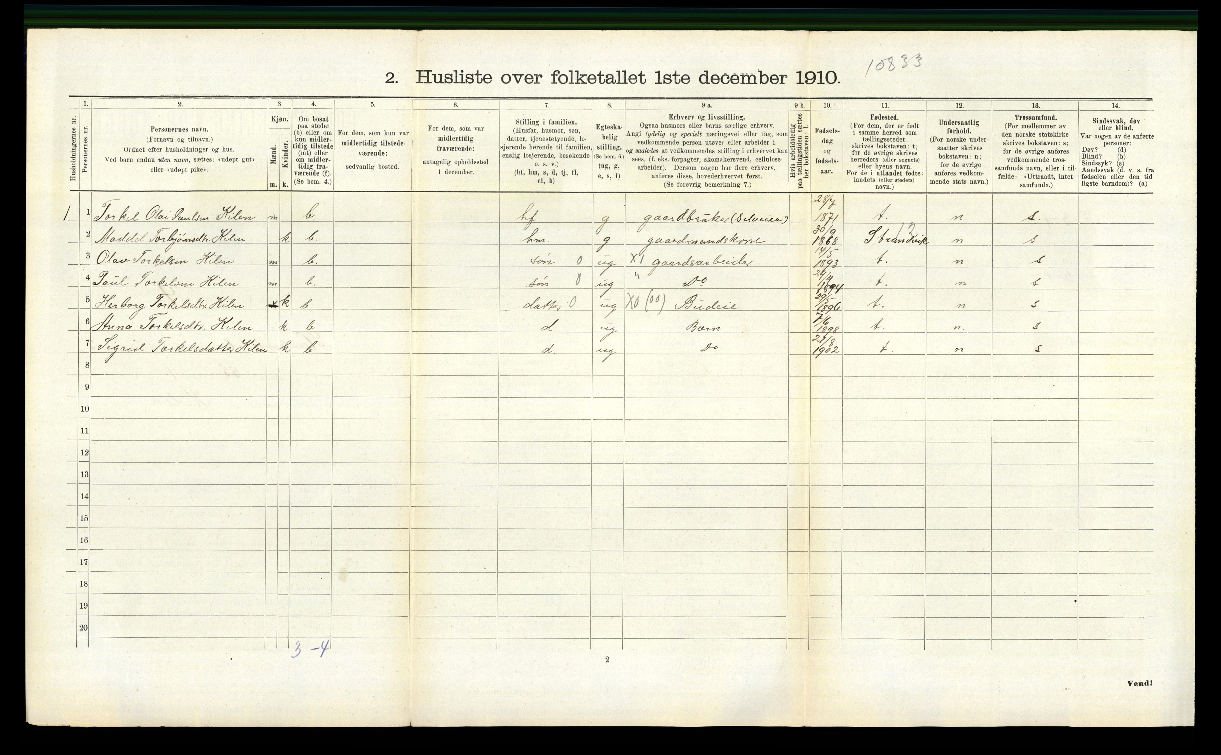 RA, 1910 census for Hålandsdal, 1910, p. 107