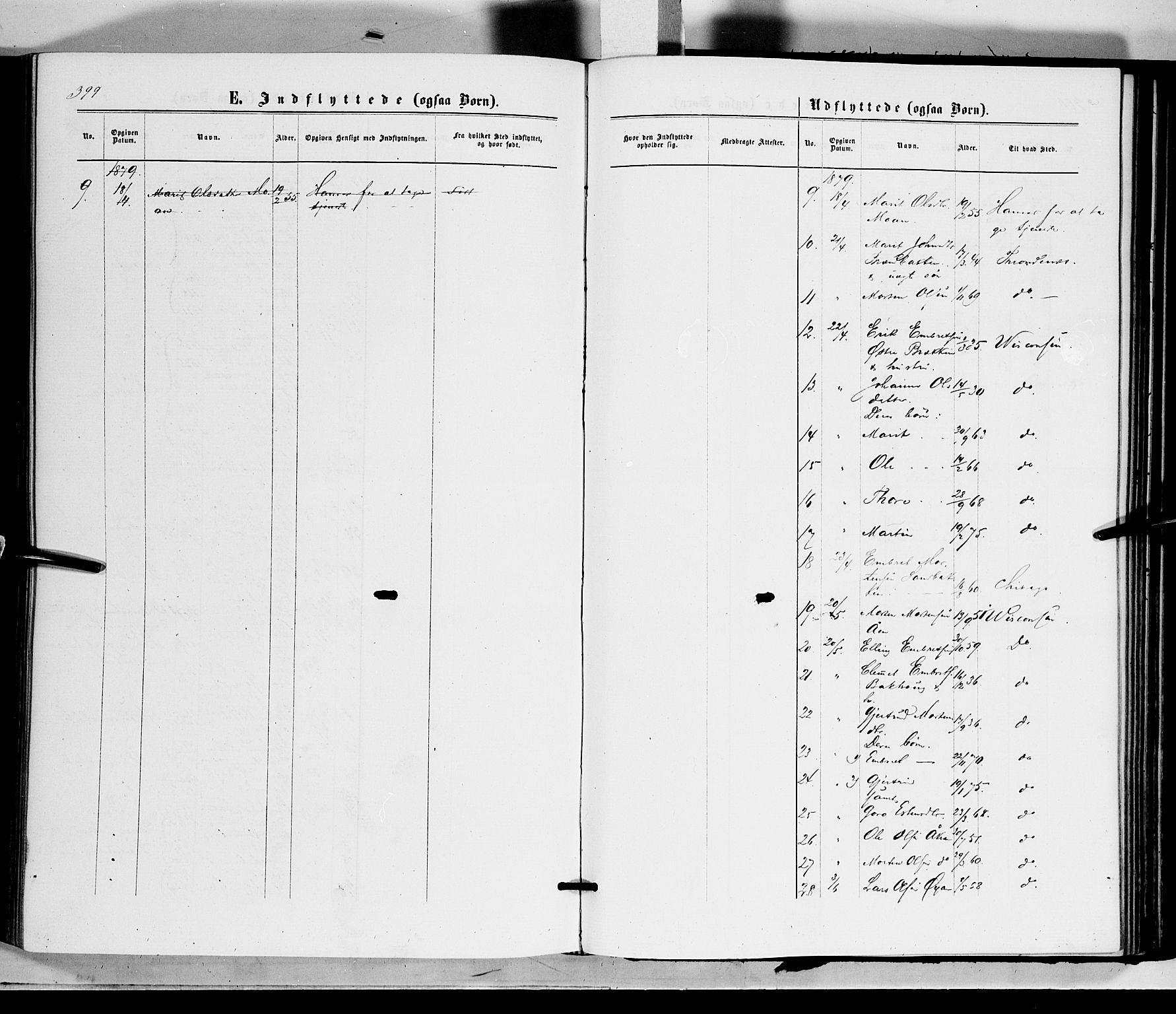 Tynset prestekontor, AV/SAH-PREST-058/H/Ha/Haa/L0021: Parish register (official) no. 21, 1863-1879, p. 399