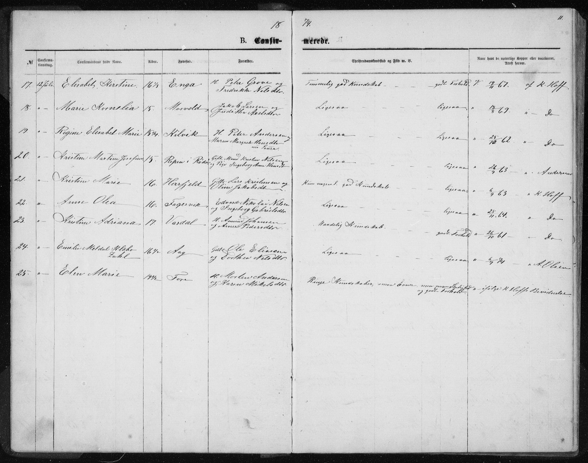 Ministerialprotokoller, klokkerbøker og fødselsregistre - Nordland, AV/SAT-A-1459/843/L0635: Parish register (copy) no. 843C04, 1872-1887, p. 11