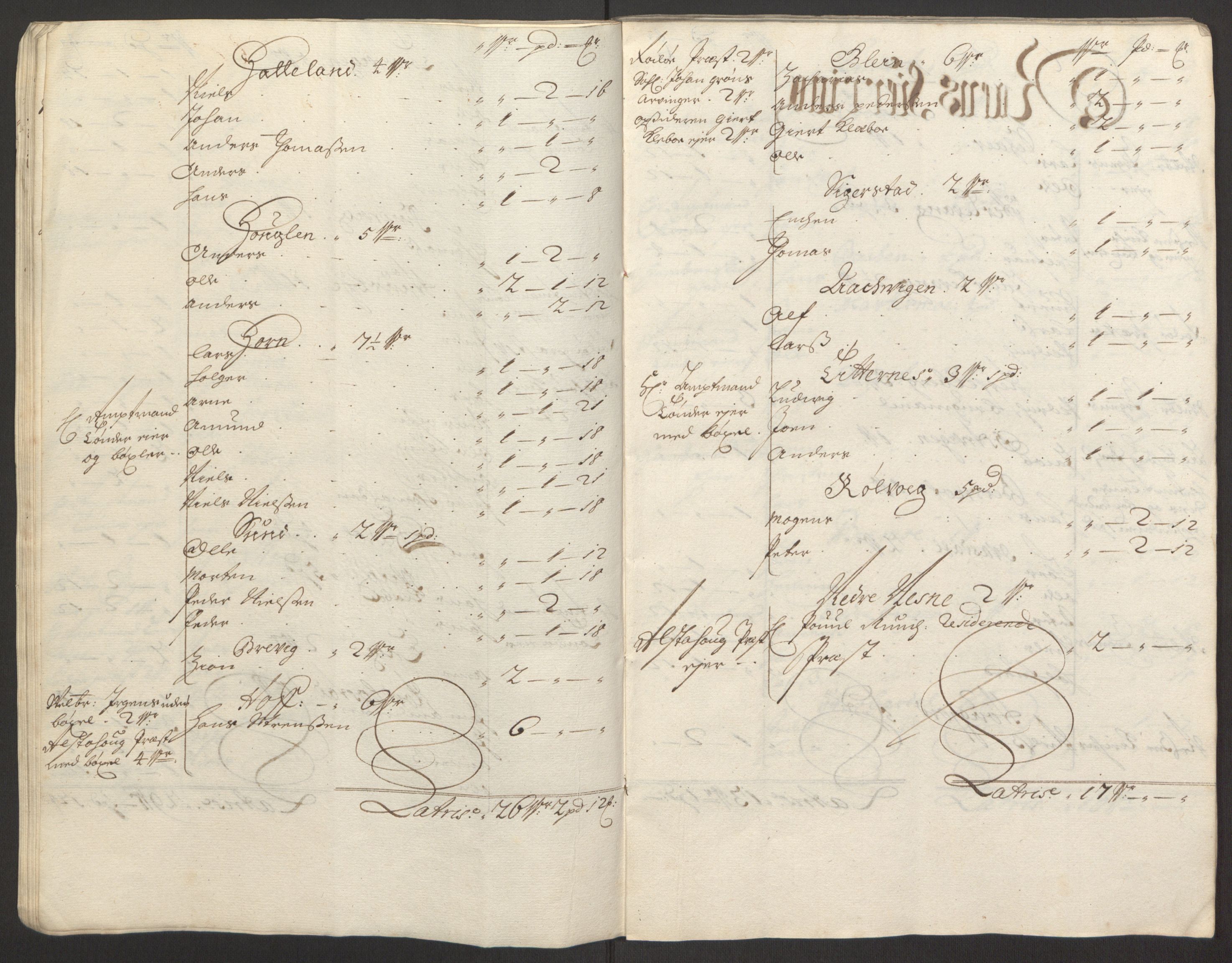 Rentekammeret inntil 1814, Reviderte regnskaper, Fogderegnskap, AV/RA-EA-4092/R65/L4505: Fogderegnskap Helgeland, 1693-1696, p. 298
