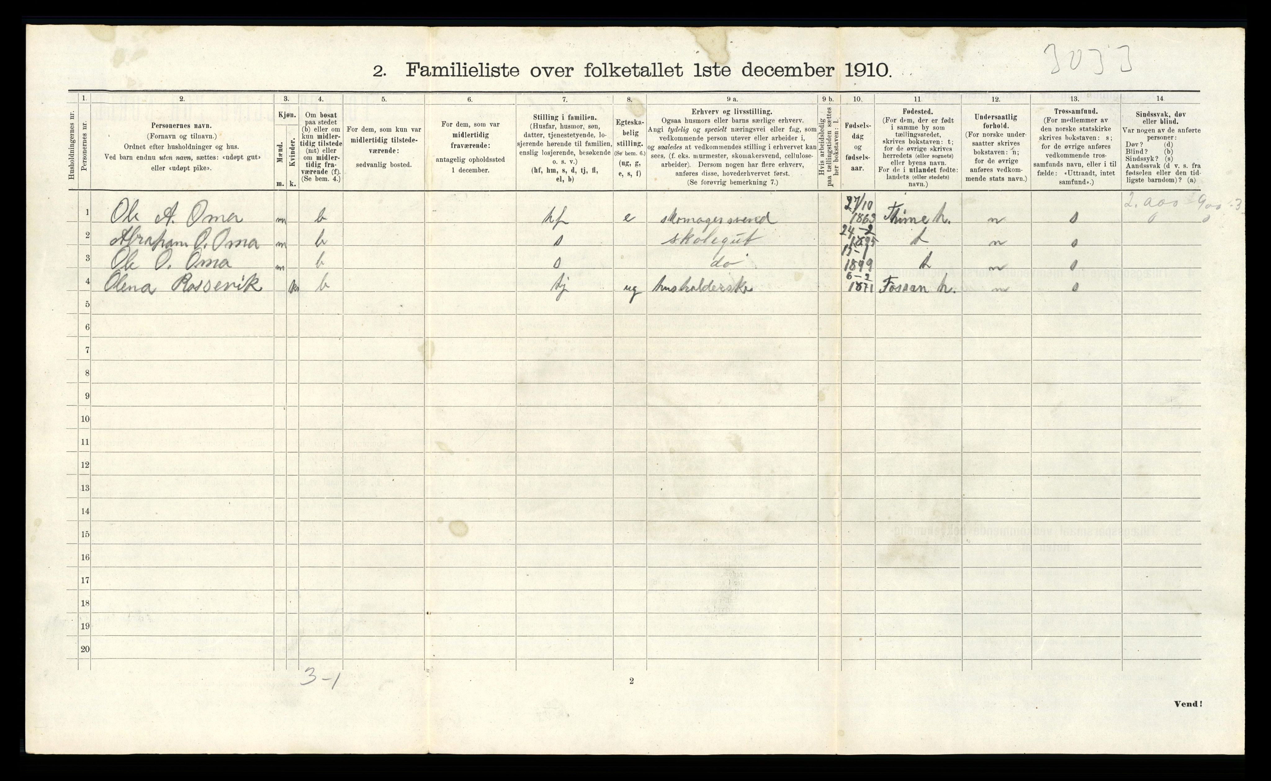 RA, 1910 census for Stavanger, 1910, p. 24873