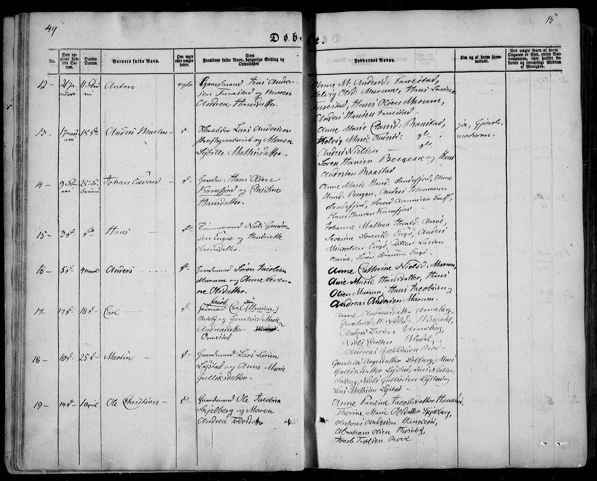 Sandar kirkebøker, SAKO/A-243/F/Fa/L0006: Parish register (official) no. 6, 1847-1860, p. 15