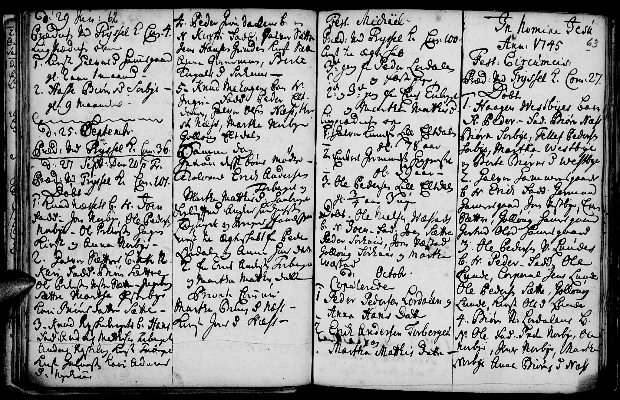 Elverum prestekontor, AV/SAH-PREST-044/H/Ha/Haa/L0001: Parish register (official) no. 1, 1730-1760, p. 62-63