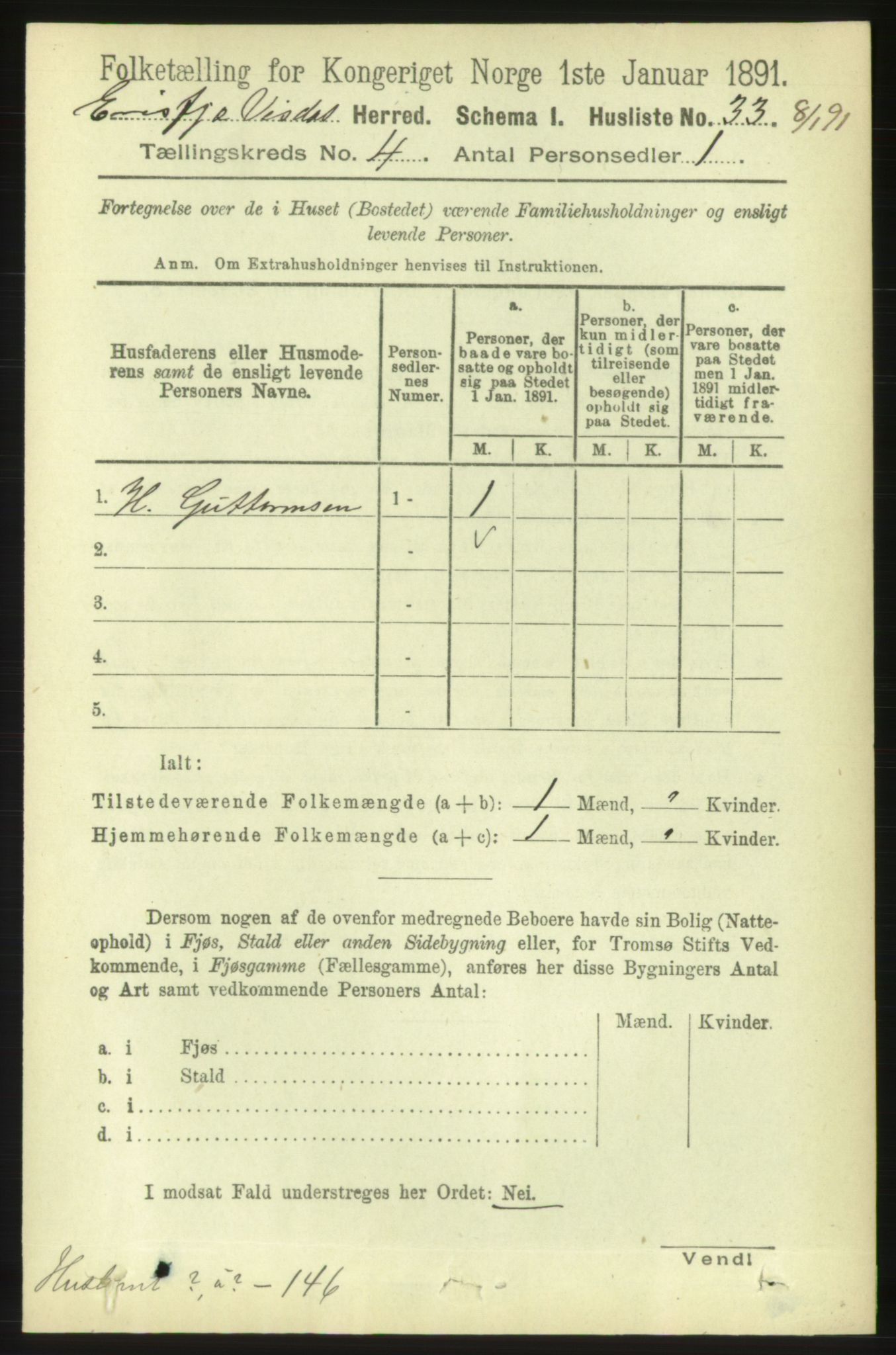 RA, 1891 census for 1542 Eresfjord og Vistdal, 1891, p. 810