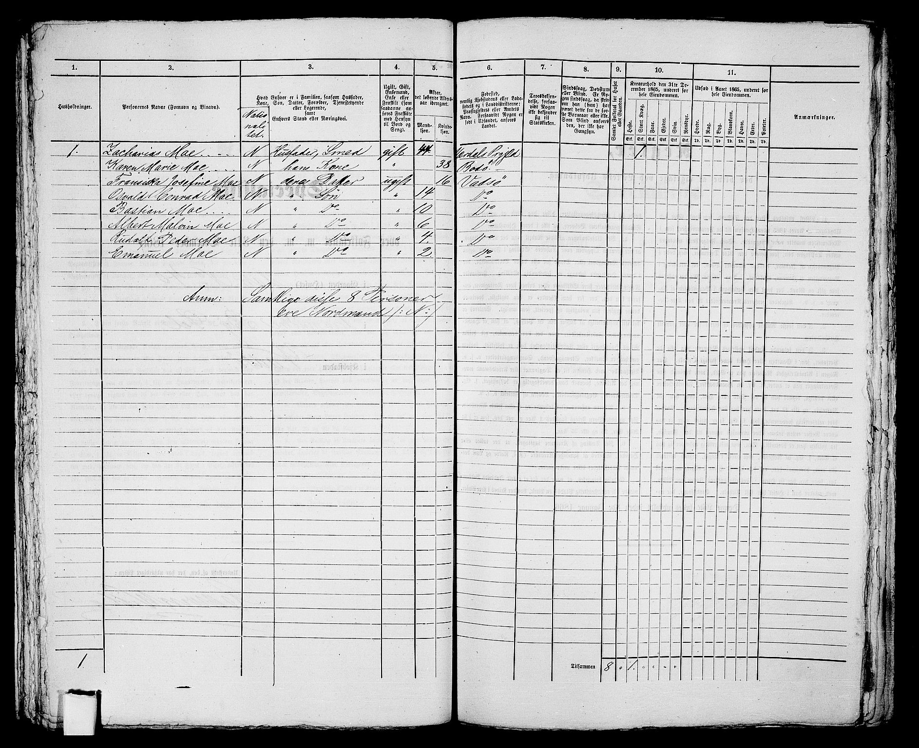 RA, 1865 census for Vadsø/Vadsø, 1865, p. 80