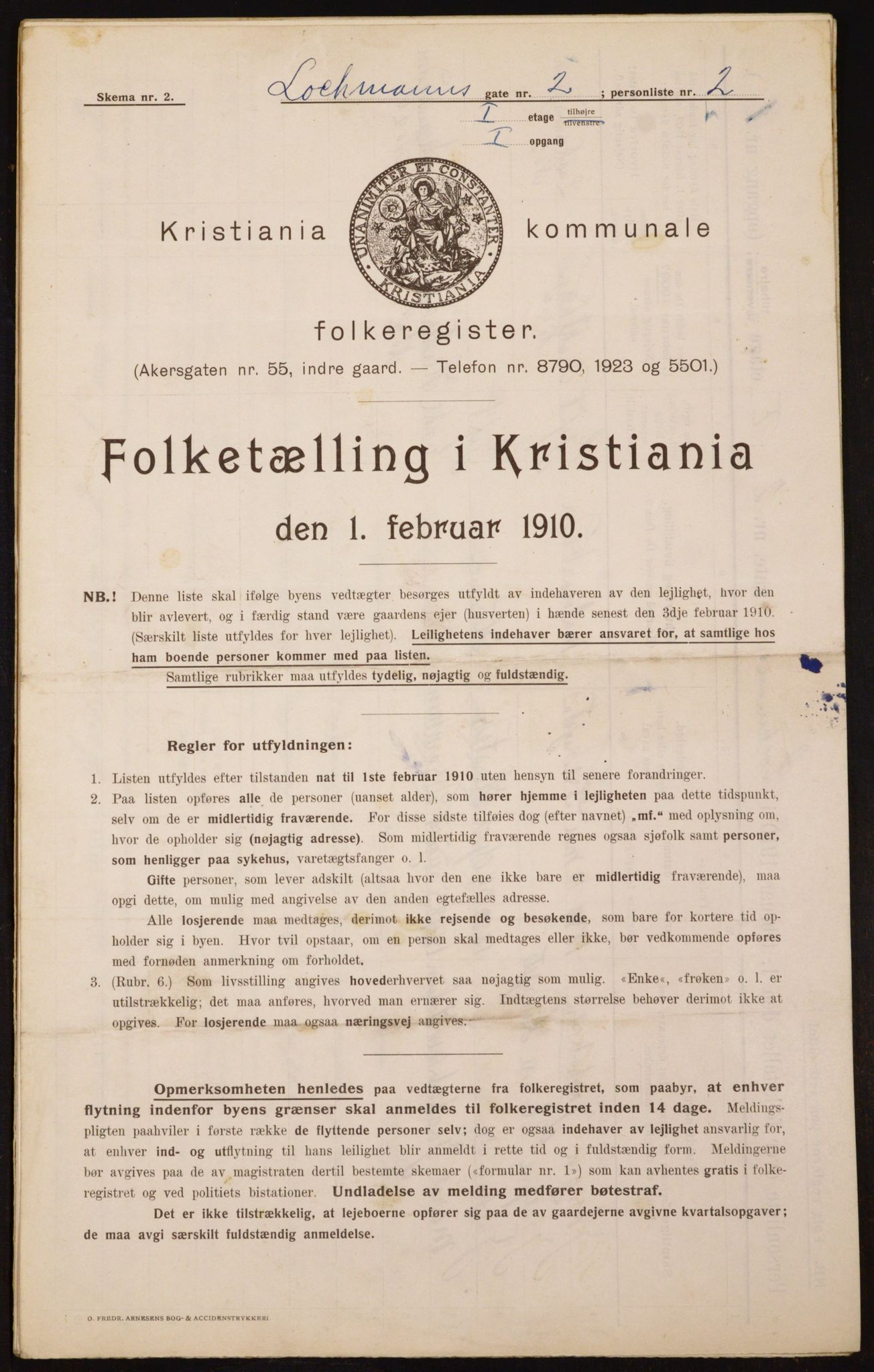 OBA, Municipal Census 1910 for Kristiania, 1910, p. 56214