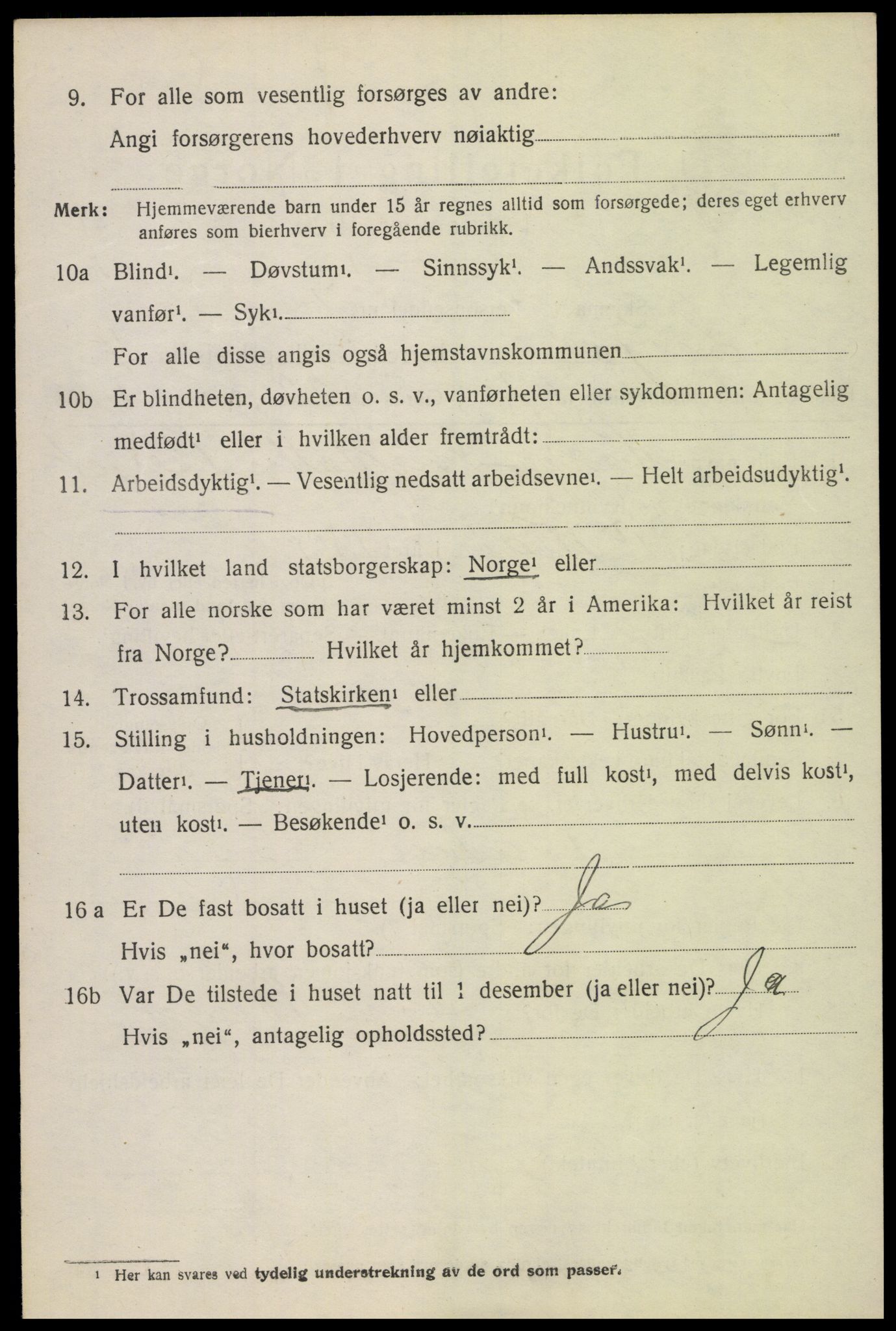 SAH, 1920 census for Lesja, 1920, p. 2545