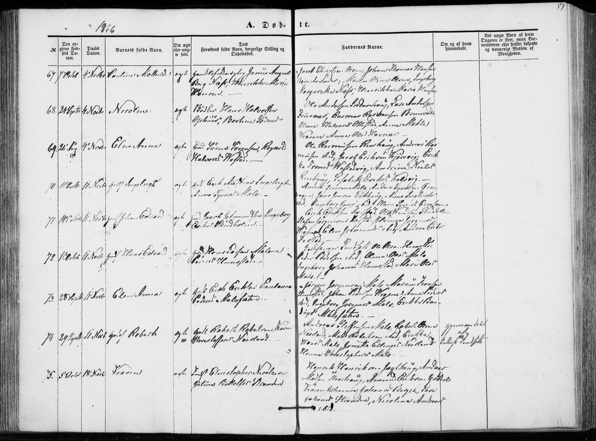 Ministerialprotokoller, klokkerbøker og fødselsregistre - Møre og Romsdal, SAT/A-1454/566/L0767: Parish register (official) no. 566A06, 1852-1868, p. 87