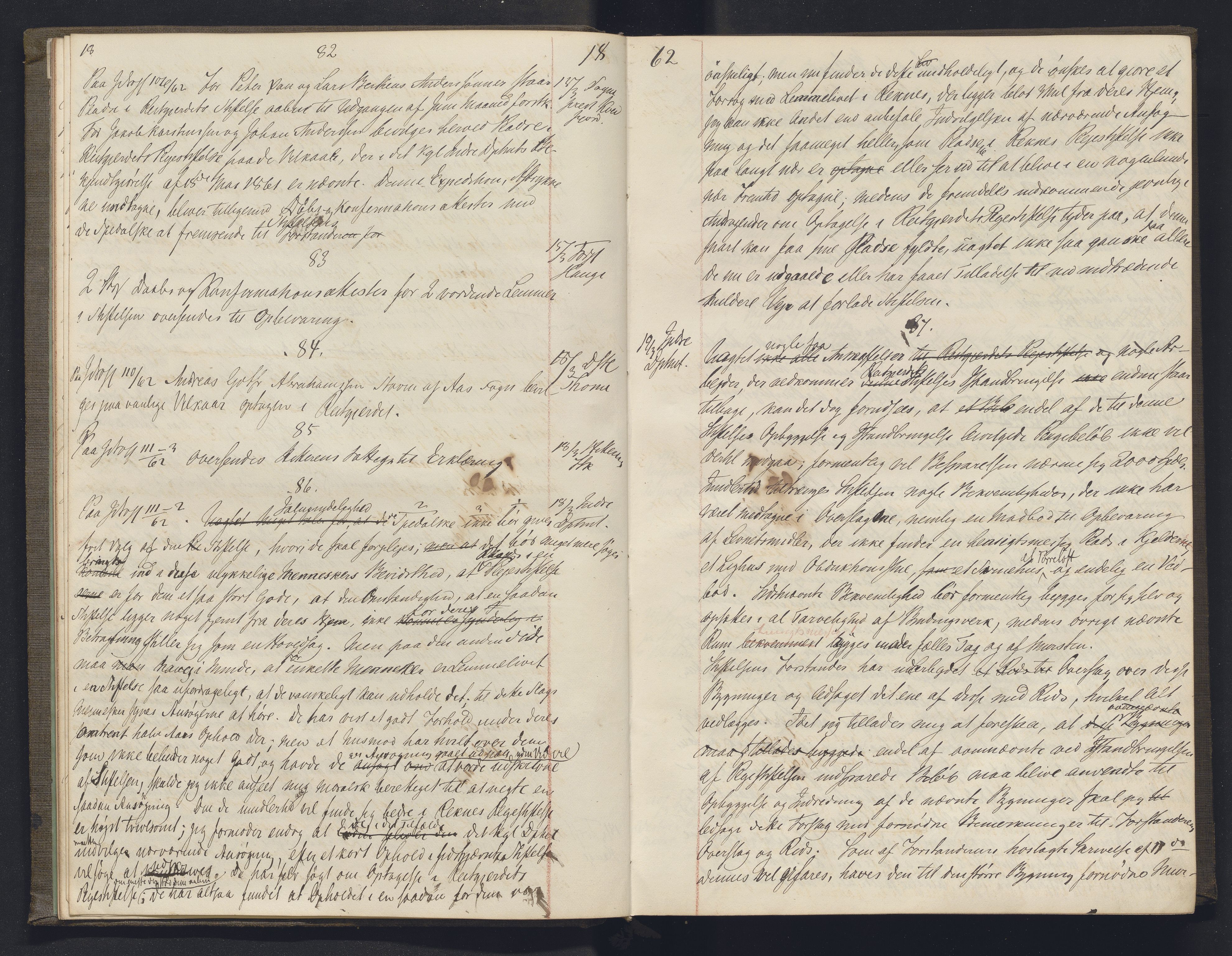 Lepraarkiver - Overlegen for den spedalske sykdom, AV/SAB-A-61001/B.b/L0003: Kopibok, 1862-1865, p. 18-19
