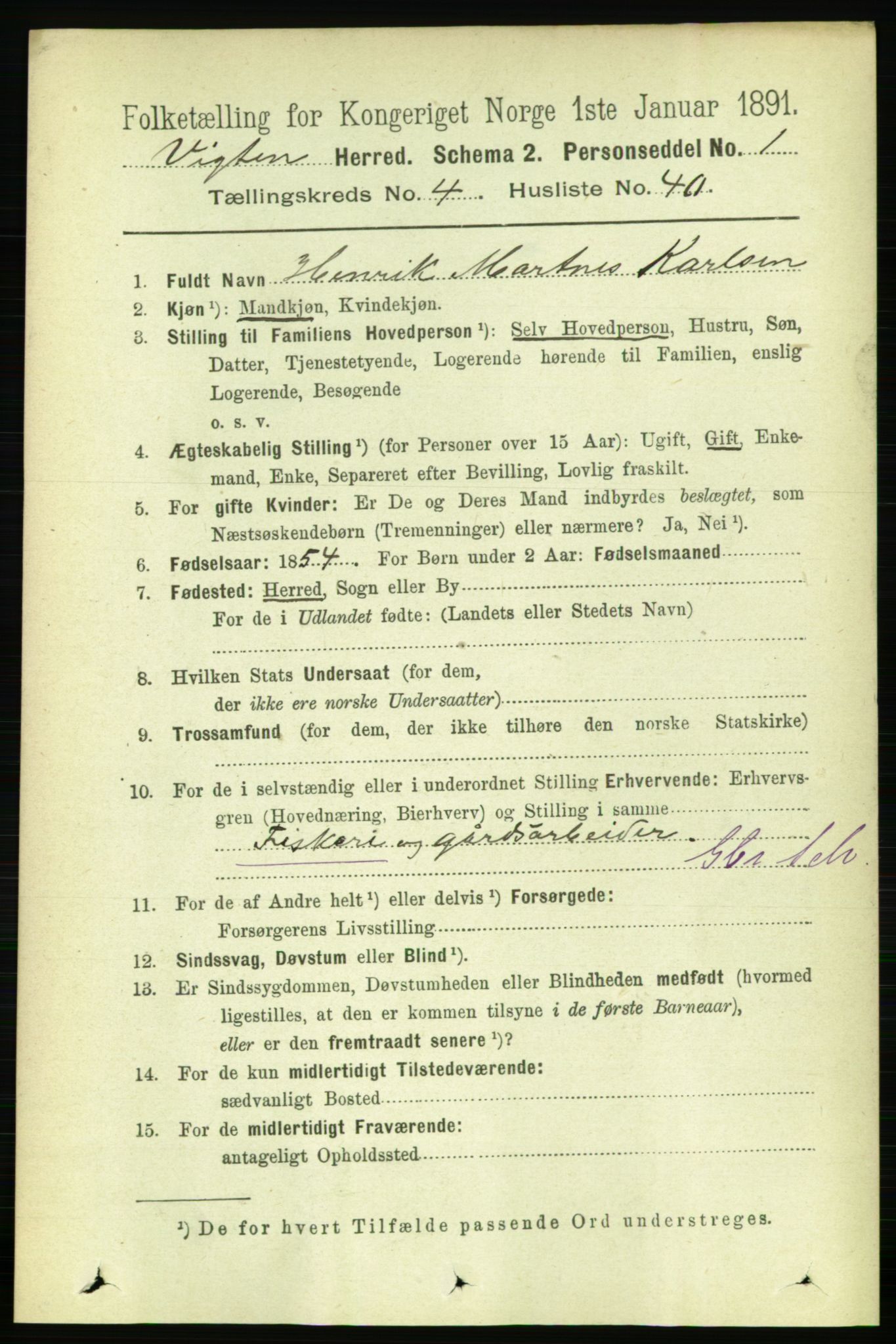 RA, 1891 census for 1750 Vikna, 1891, p. 2617