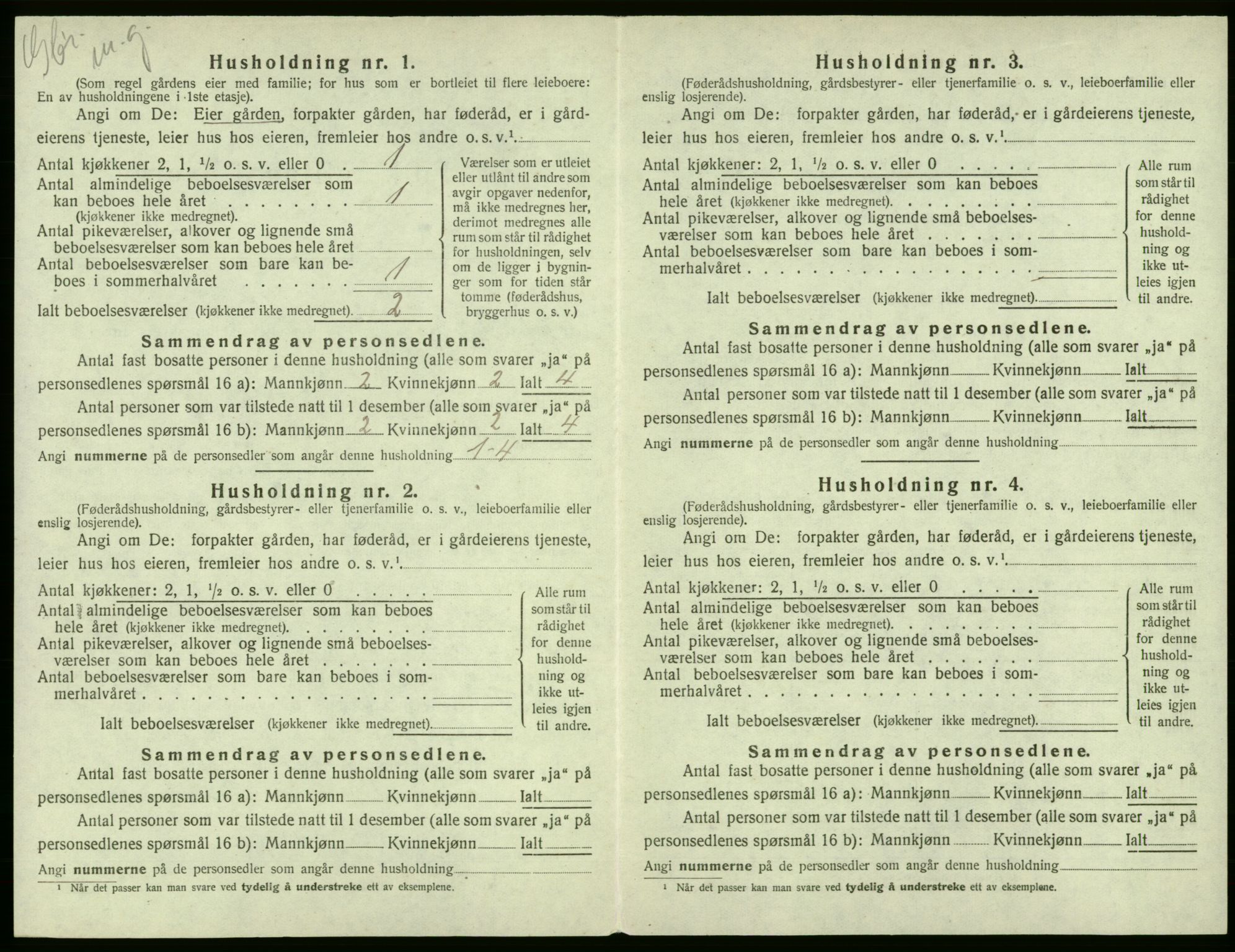 SAB, 1920 census for Austevoll, 1920, p. 466