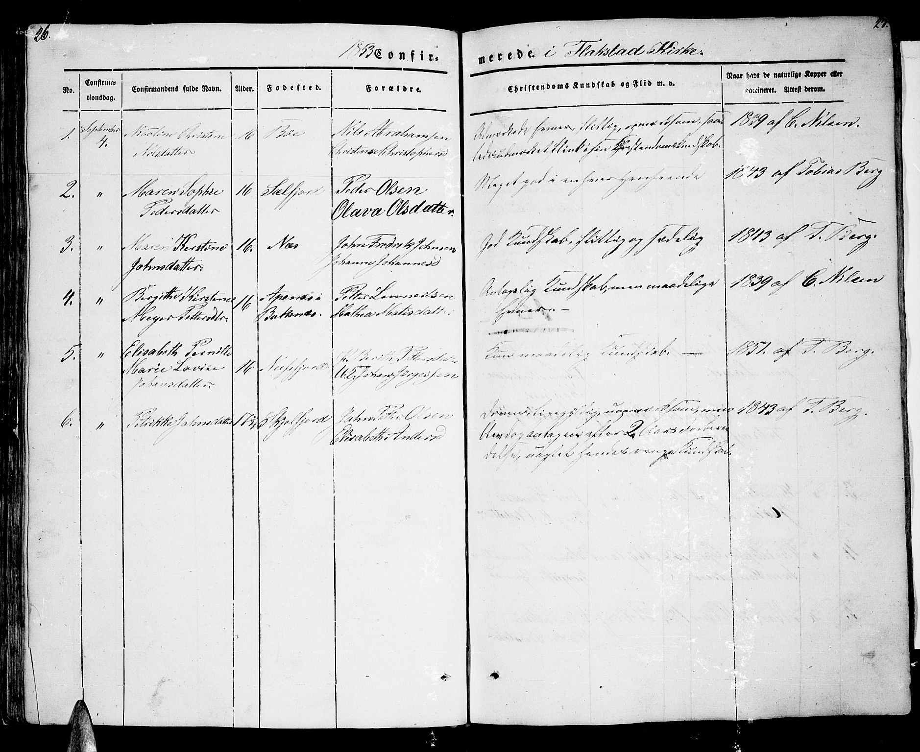 Ministerialprotokoller, klokkerbøker og fødselsregistre - Nordland, AV/SAT-A-1459/885/L1212: Parish register (copy) no. 885C01, 1847-1873, p. 26-27