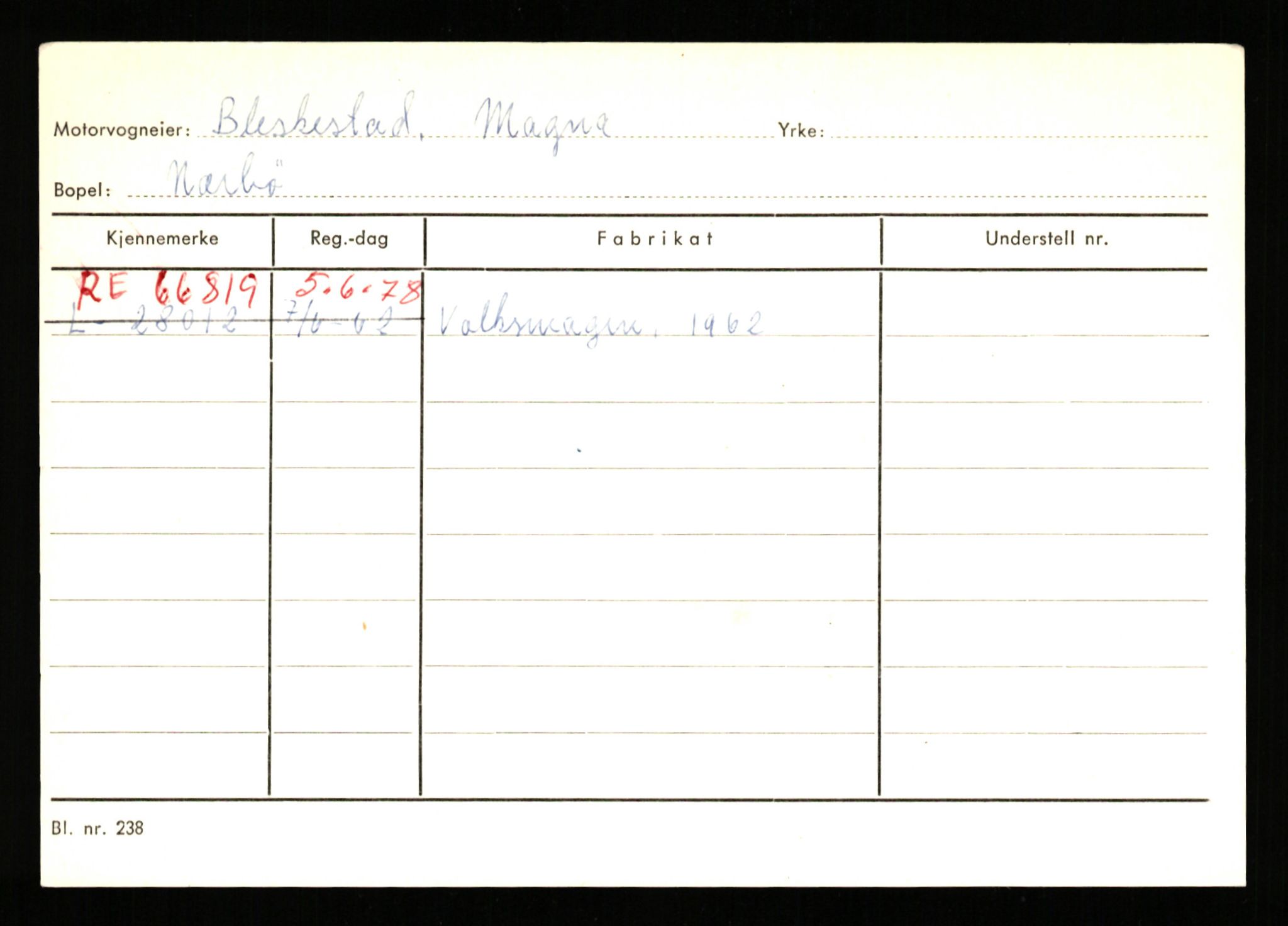 Stavanger trafikkstasjon, AV/SAST-A-101942/0/H/L0004: Bjørnsen - Buchley, 1930-1971, p. 459