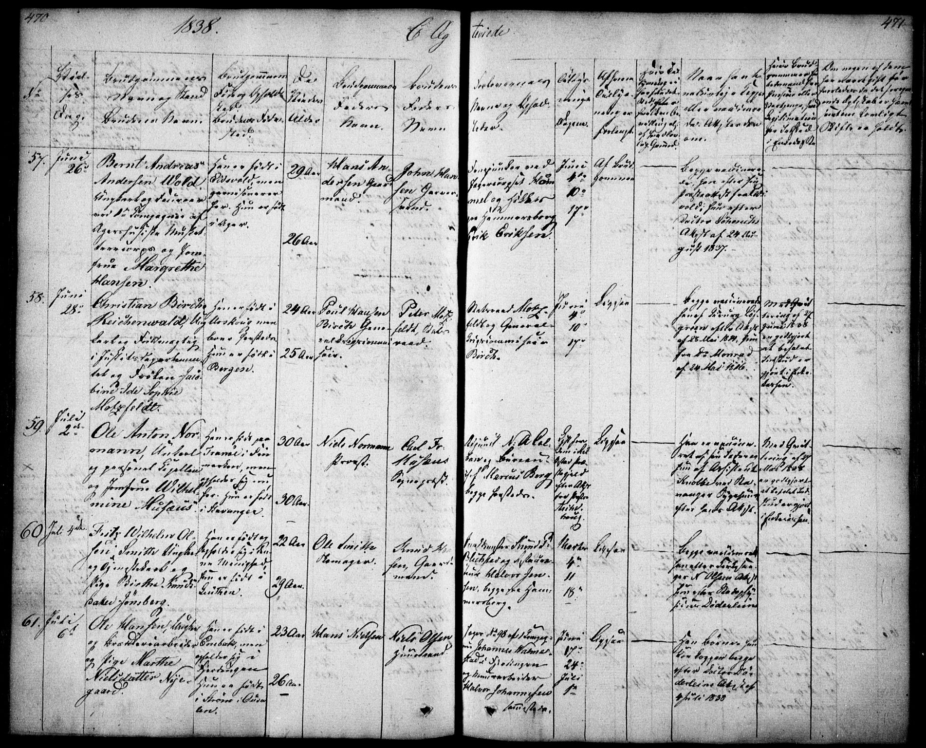 Oslo domkirke Kirkebøker, SAO/A-10752/F/Fa/L0019: Parish register (official) no. 19, 1828-1847, p. 470-471