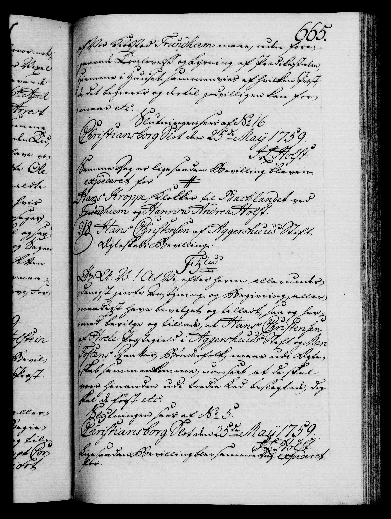 Danske Kanselli 1572-1799, AV/RA-EA-3023/F/Fc/Fca/Fcaa/L0040: Norske registre, 1757-1759, p. 665a