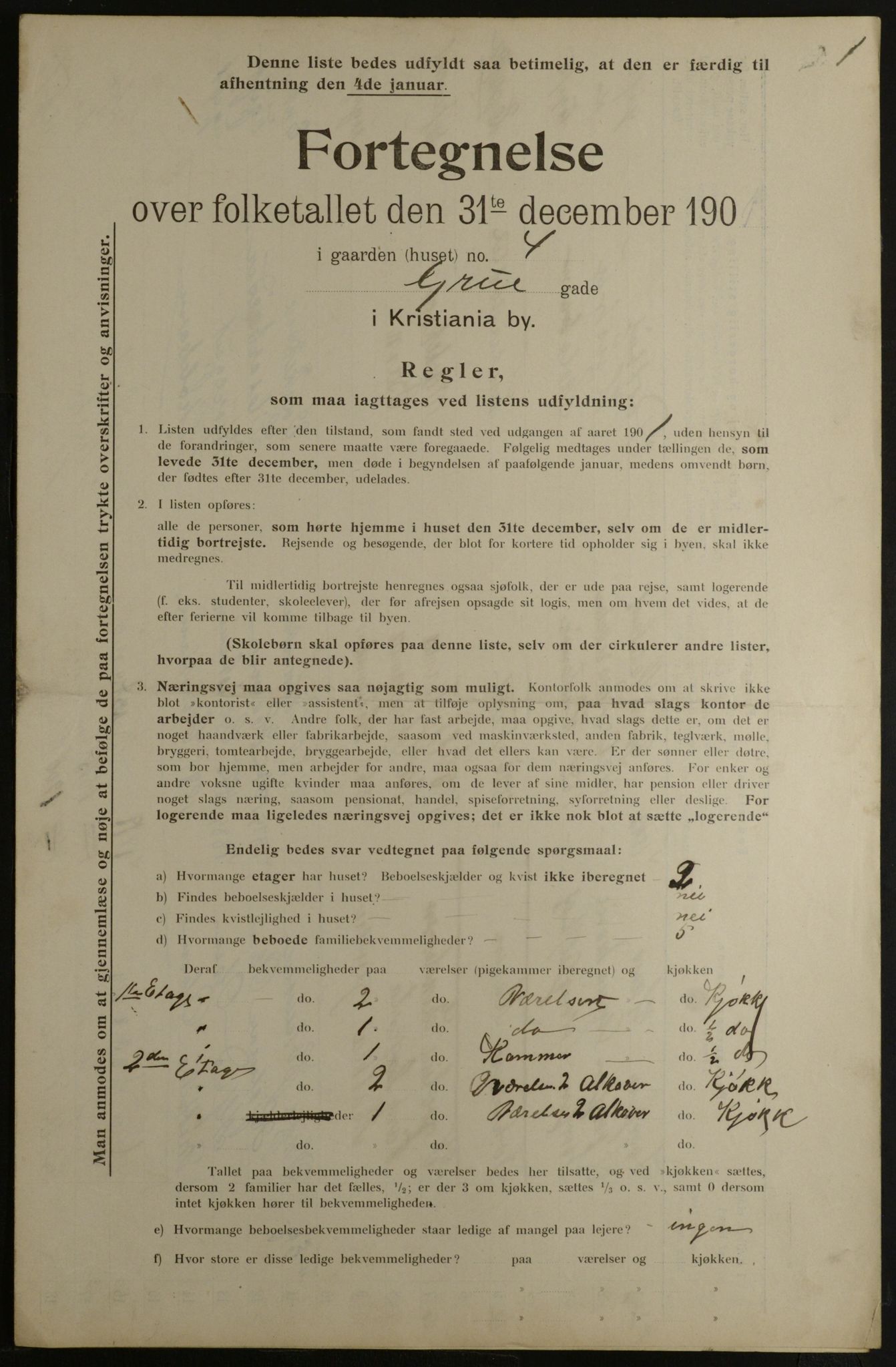 OBA, Municipal Census 1901 for Kristiania, 1901, p. 4917