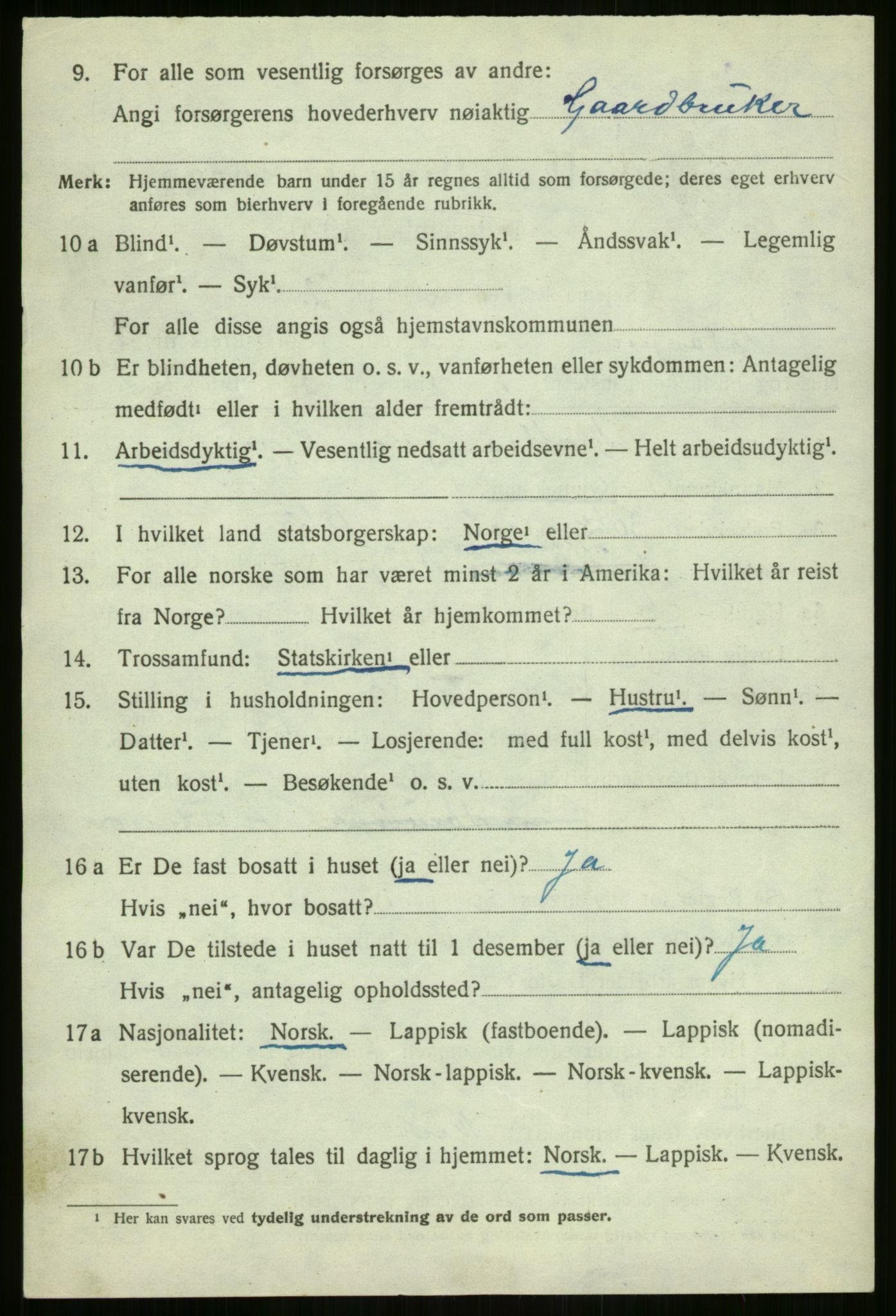 SATØ, 1920 census for Malangen, 1920, p. 816