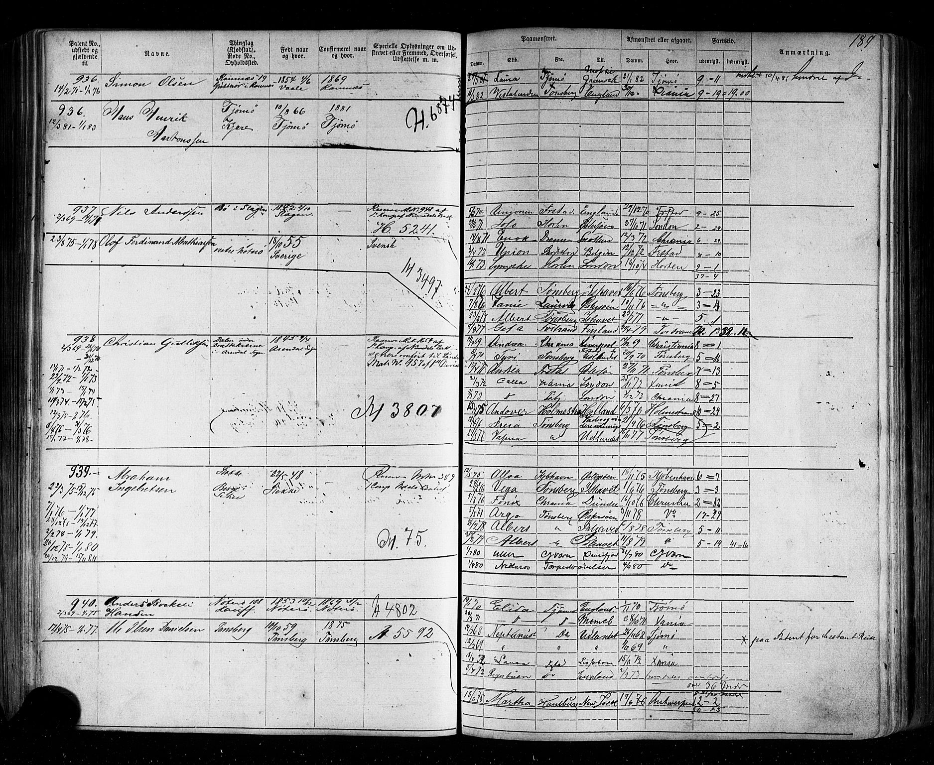 Tønsberg innrulleringskontor, SAKO/A-786/F/Fb/L0002: Annotasjonsrulle Patent nr. 1-2635, 1869-1877, p. 217