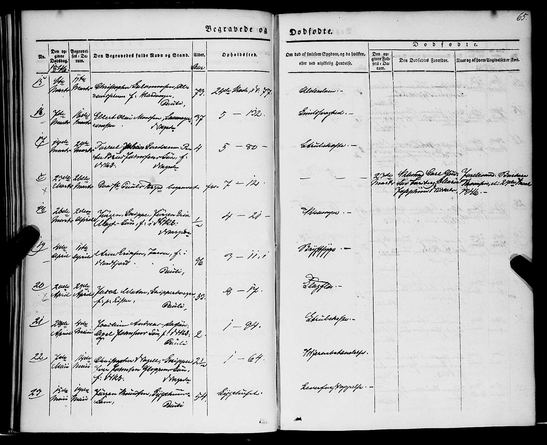 Nykirken Sokneprestembete, AV/SAB-A-77101/H/Haa/L0041: Parish register (official) no. E 1, 1833-1850, p. 65